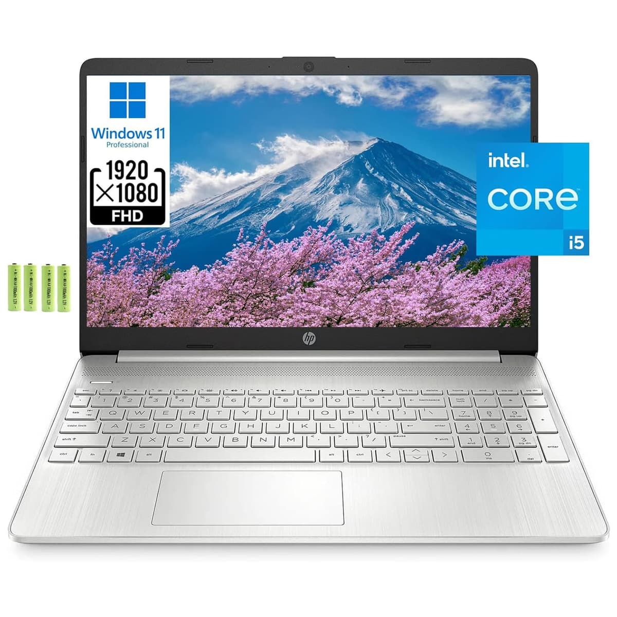 HP Windows 11 Pro 15 Laptop empresarial de 15.6" FHD, Intel Core i5-1135G7 de 11ª gen, 16GB RAM, 512GB SSD, Intel Iris Xe, teclado numérico, larga duración de batería, Wi-Fi 5, Bluetooth 4.2, USB, con batería HP Laptop
