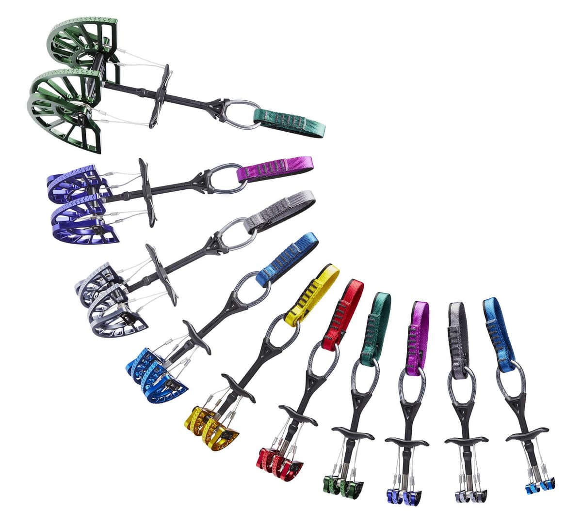 Conjunto BLACK DIAMOND Camalot C4 para Escalada en Roca | Cams de Doble Eje Livianos | Protección Trad Duradera | Colocación Fácil para Grietas y Anclajes | .3 a 3 (7 Cams) BDC4SETS