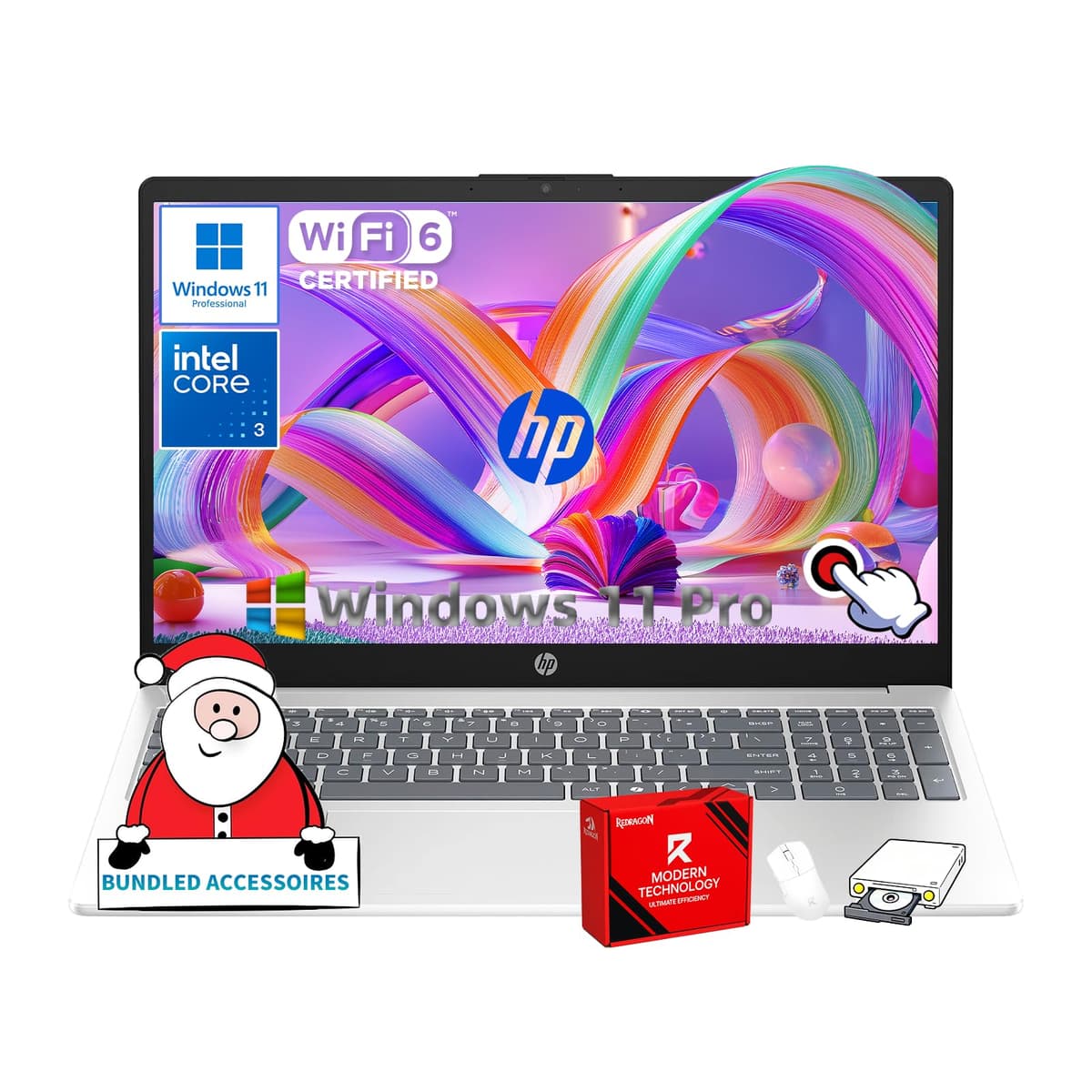 HP Flagship 15.6" Pantalla Táctil para Negocios y Estudiantes • 32 GB RAM • 1 TB SSD • Intel i3-1315U (hasta 4.5 GHz) • Copilot-AI Chat • Windows 11 Pro y Accesorios 15-fd0123dx
