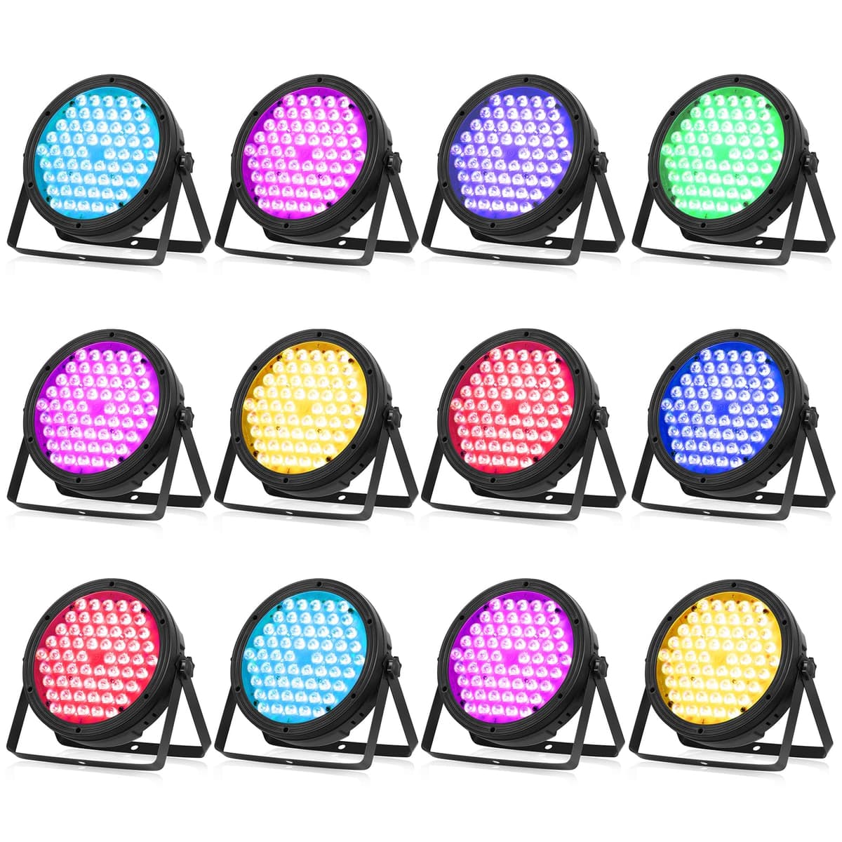 BETOPPER PAR 120W LED RGBW 4-en-1 Luz de Escenario DMX, 12 piezas LPC120N