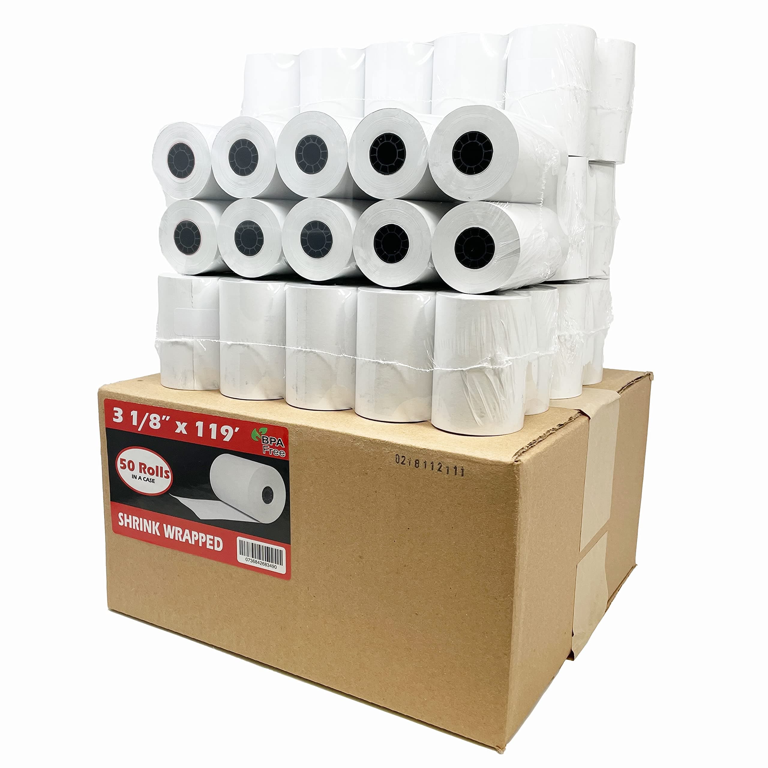 (500 Rolls) 3 1/8 x 119 ft Rollos térmicos para registradora - BuyRegisterRolls BRR