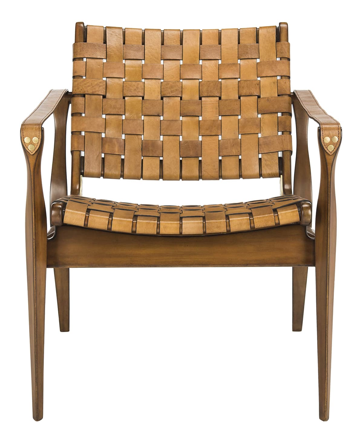 Safavieh Dilan Safari Accent Chair en Cuero y Madera SFV9005B