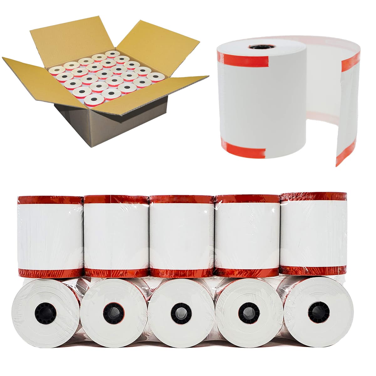 BuyRegisterRolls Clover PoS 3-1/8" x 230' (50 GSM) Papel térmico para recibos - 1000 rollos BRR