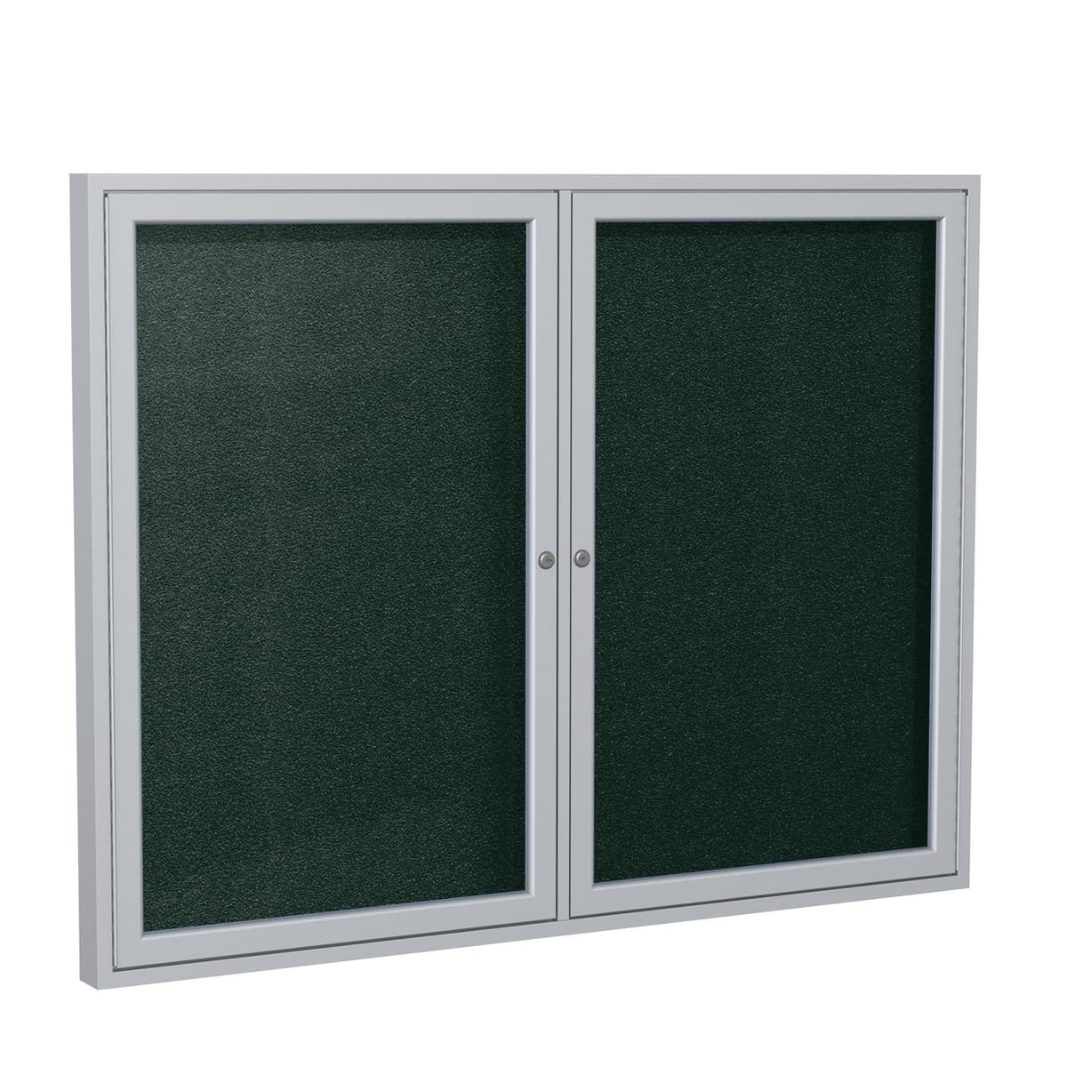 Ghent 36"x48" 2-Door Enclosed Vinyl Bulletin Board Exterior, Marco Satinado - Ebony (PA23648VX-183)