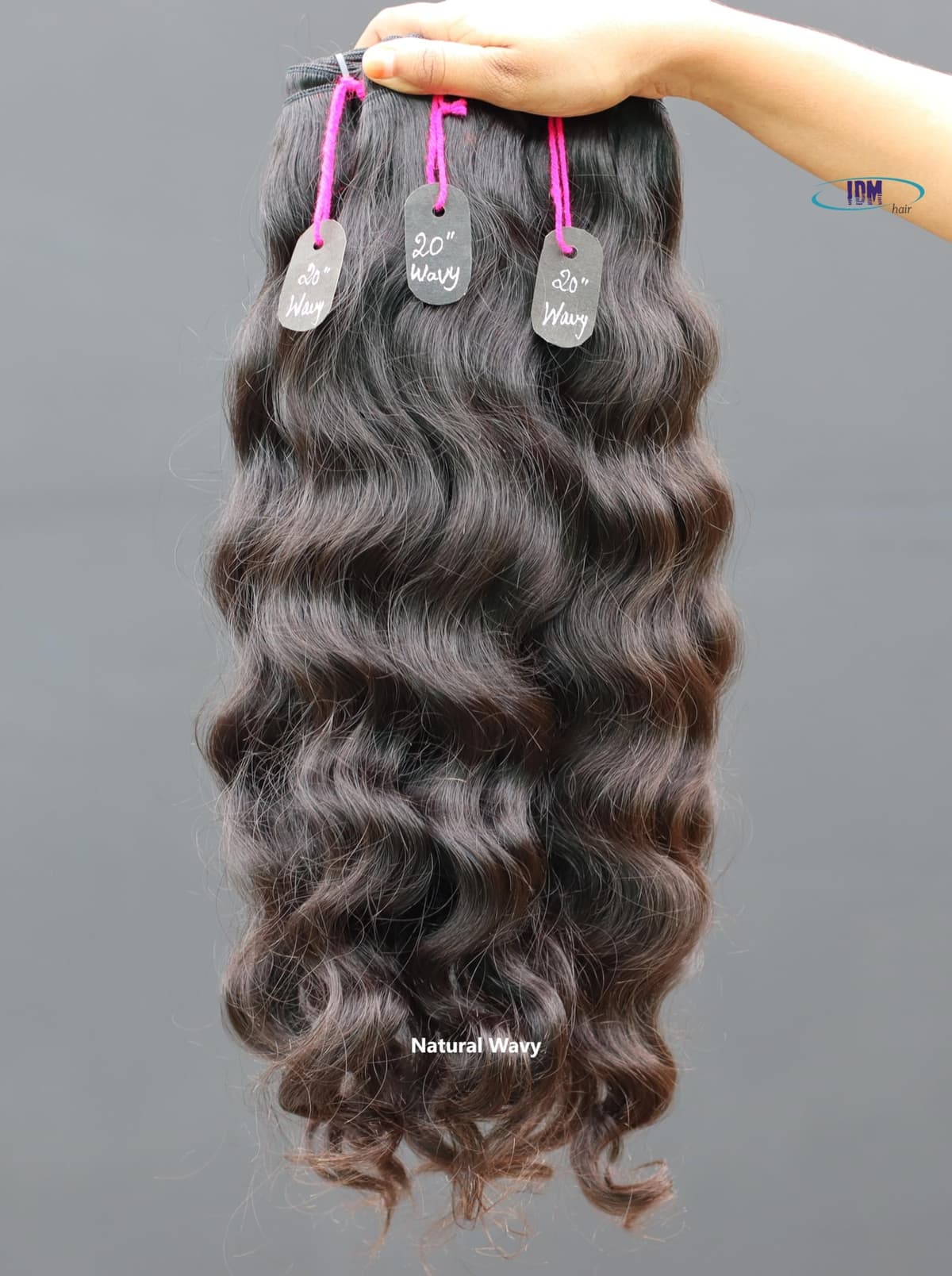 IDM 20" Wavy 3 bundles - Cabello virgen indio natural, doble weft, single donor
