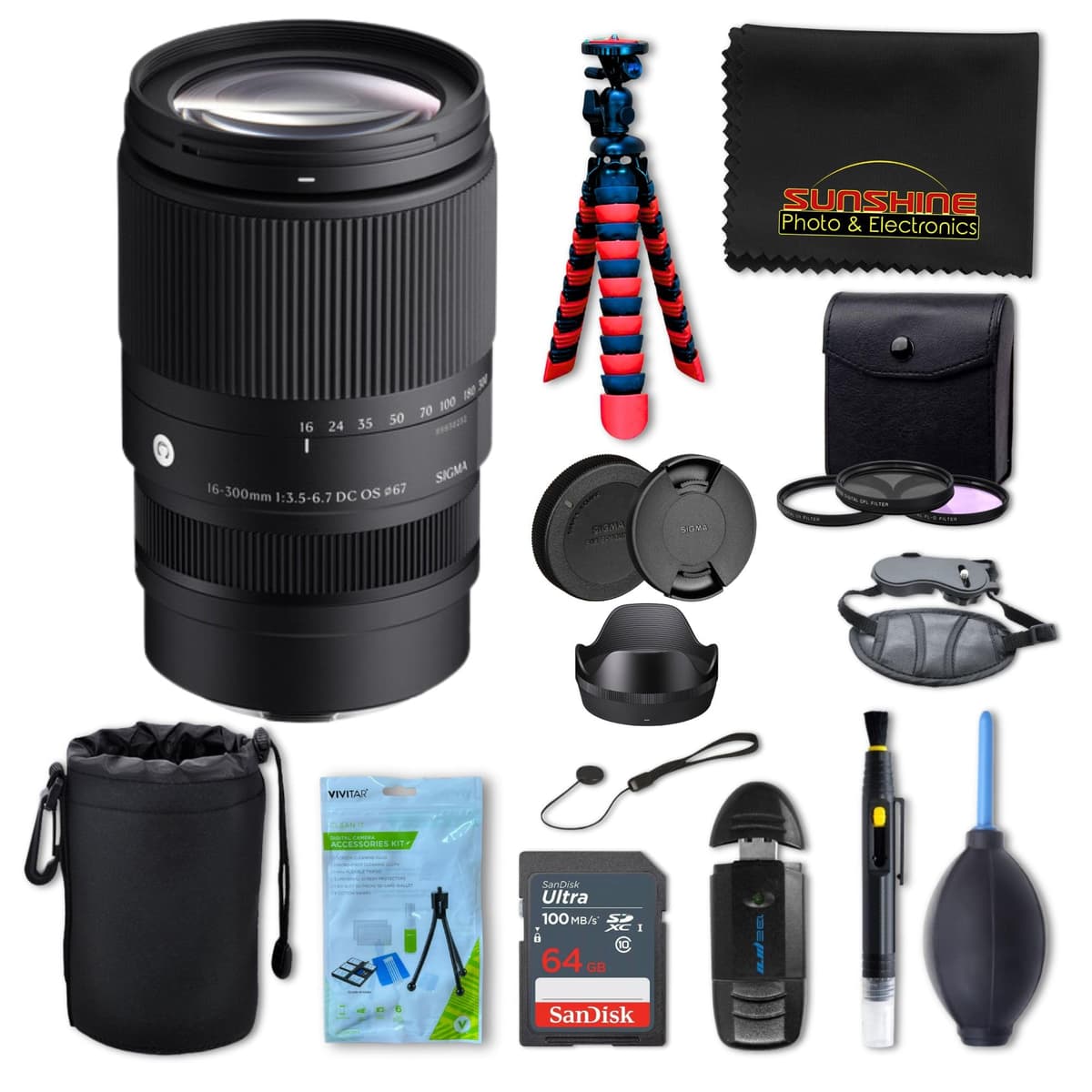 Sigma 16-300mm f3.5-6.7 DC OS Contemporary para Sony E - Bundle Profesional SIG-16300MM3567SONY