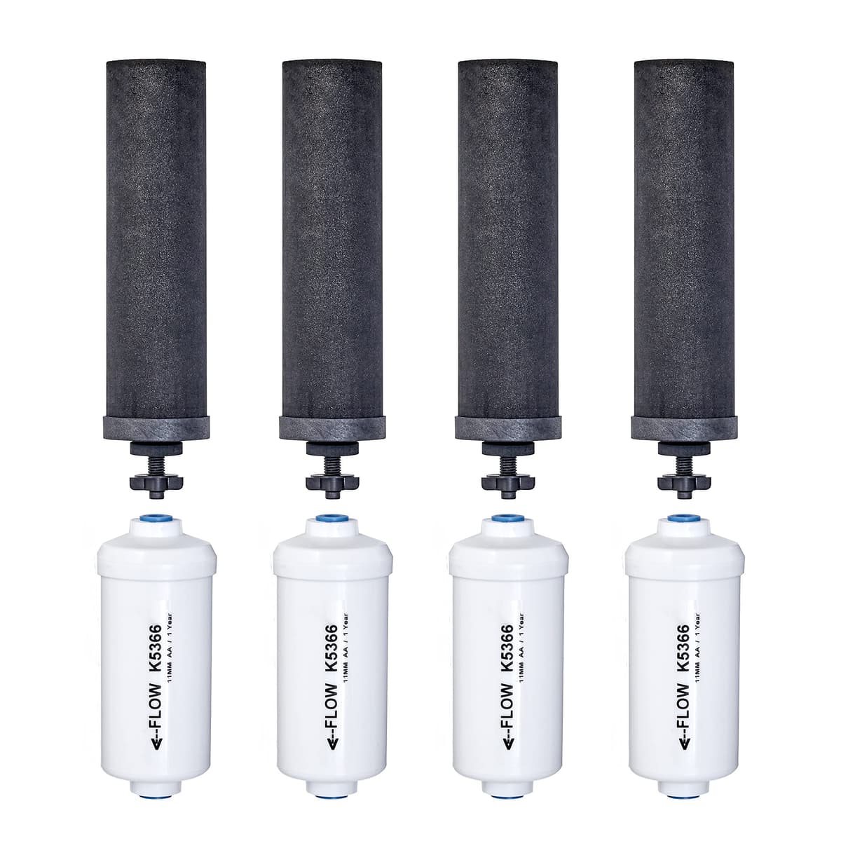 Set 4 Berkey Black Elements (BB9-2) + 4 Berkey PF-2 Fluoride & Arsenic Filters - Combo