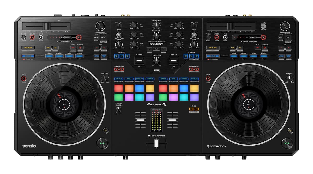 Controlador DJ de 2 canales estilo scratch Pioneer DJ DDJ-REV5 (Negro)