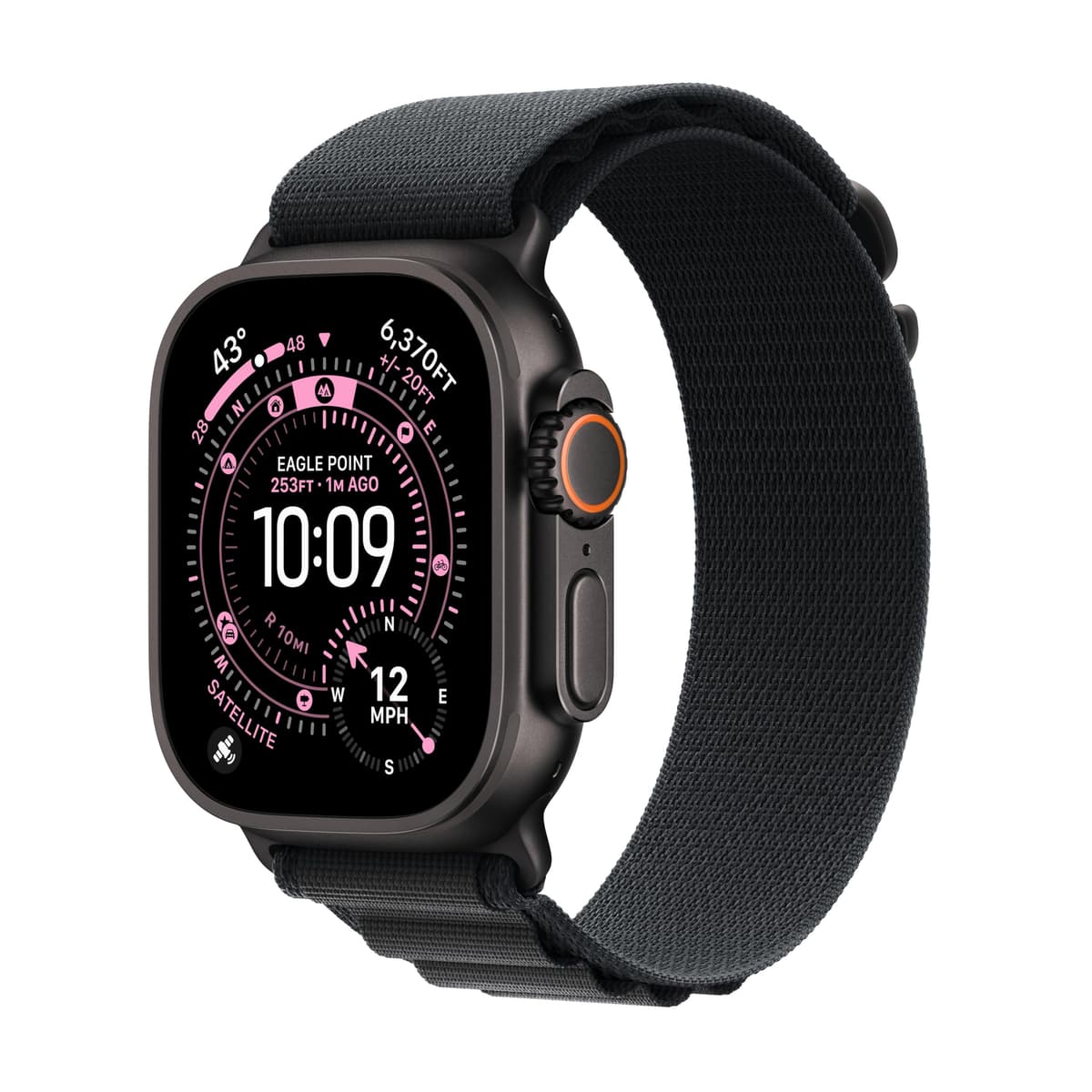 Apple Watch Ultra 3 [GPS + Cellular 49 mm] Reloj inteligente para correr y multisport con caja de titanio resistente y correa Black Alpine Loop - S. Comunicaciones satelitales, seguimiento avanzado de salud y fitness MF0Q4LW/A