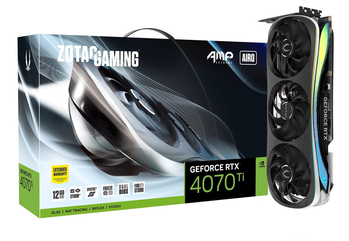 ZOTAC GAMING GeForce RTX 4070 Ti AMP Extreme AIRO 12GB GDDR6X ZT-D40710B-10P
