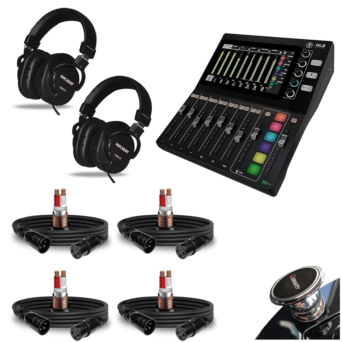 Mackie DLZ Creator 12-Channel Digital Mixer con pantalla táctil 10.1" y accesorios MK11-CB-4