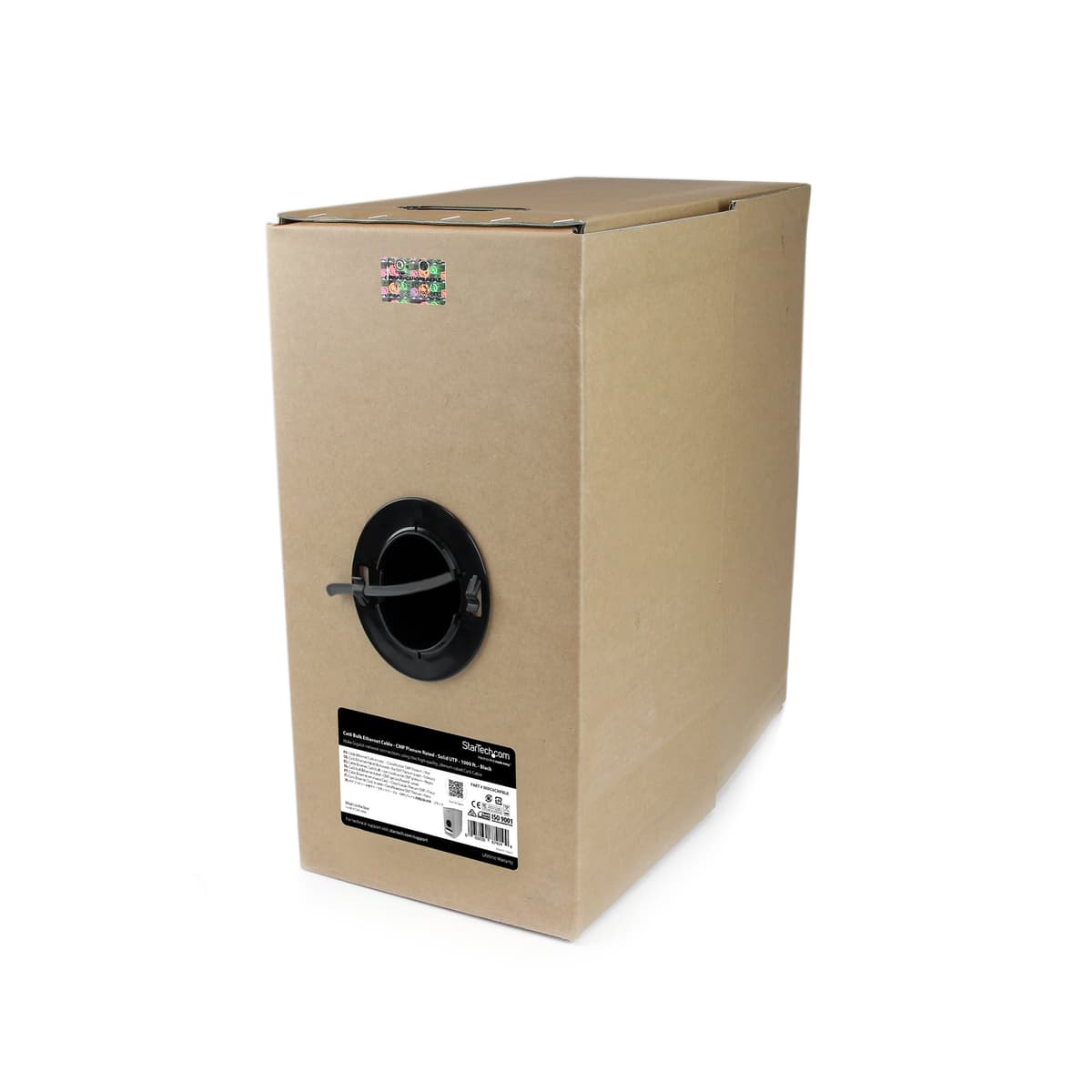 Cable Ethernet Cat 6 a Granel StarTech.com - 1000 pies - Sólido - Clasificación ignífuga CMP/FT6 para plenum - Verificado por ETL - Negro - Cumple TAA WIRC6CMPBLK
