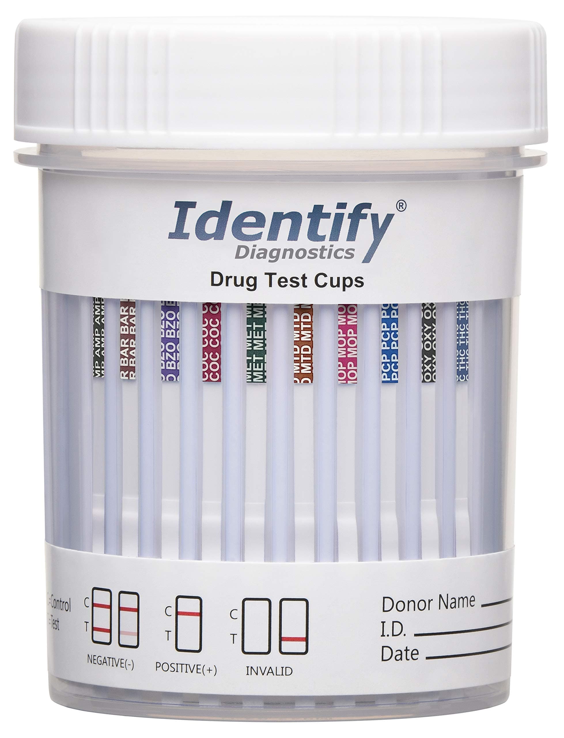 Identify Diagnostics Test de drogas en orina 10-panel - 200 unidades, CLIA Waived ID-CP10