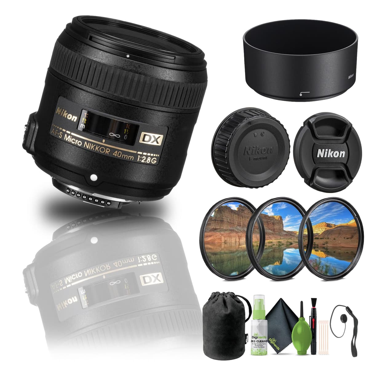 Nikon - Lente Macro AF-S DX Micro-NIKKOR 40 mm f/2.8G (2200) + Kit de Filtros + Sujetador de Tapa + Kit de Limpieza 2200_EDI_1