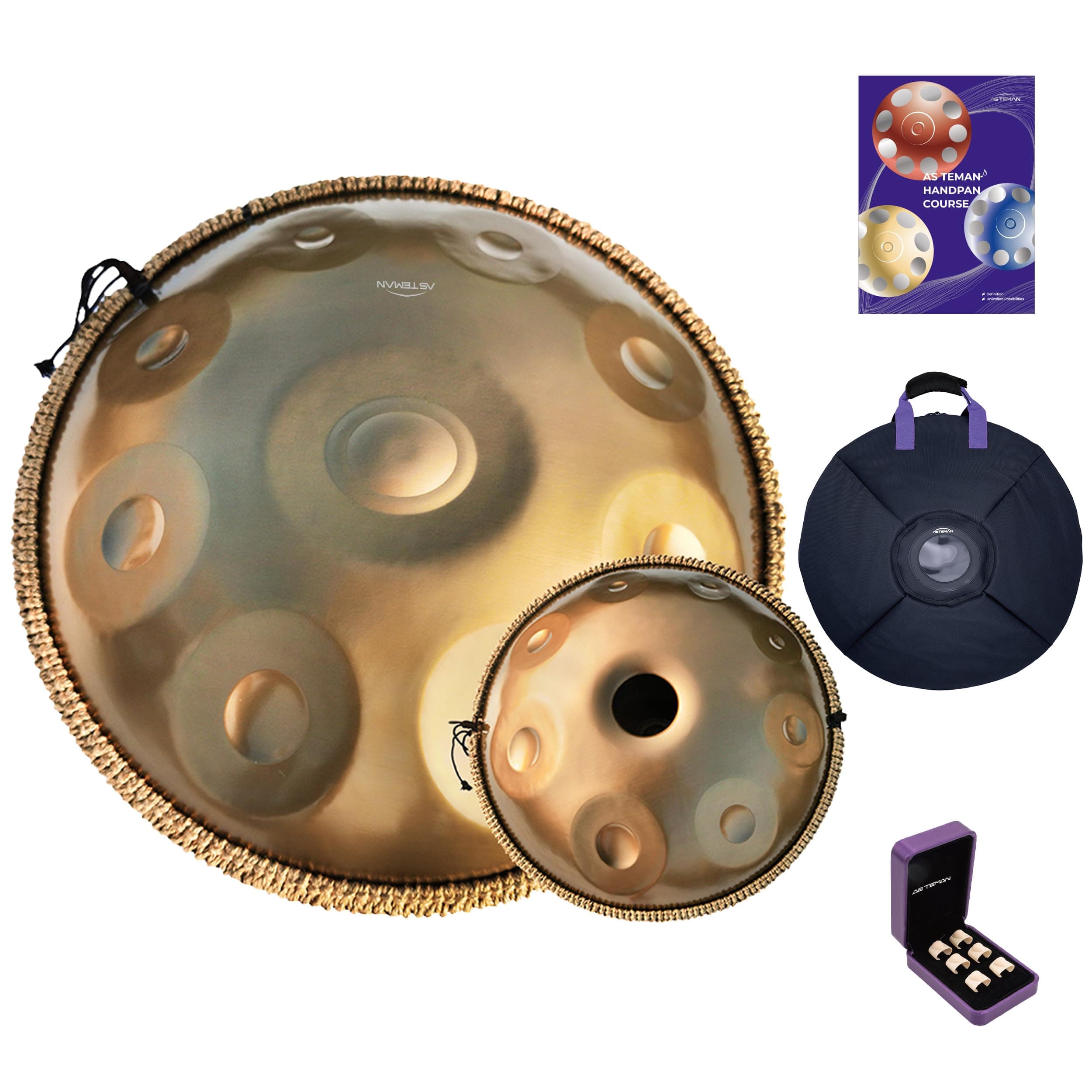 ASTEMAN Handpan re menor 17 notas 22" (Gold, 440Hz)