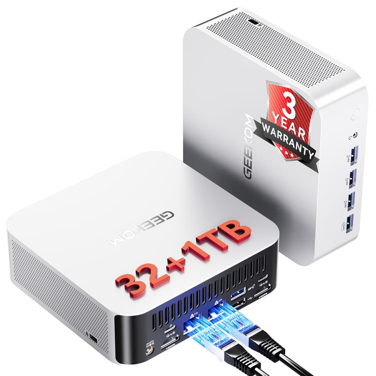 GEEKOM A8 Max Mini PC con AMD Ryzen 9 8945HS, 32GB DDR5, 1TB SSD, Dual 2.5G LAN, USB4 y Windows 11 Pro