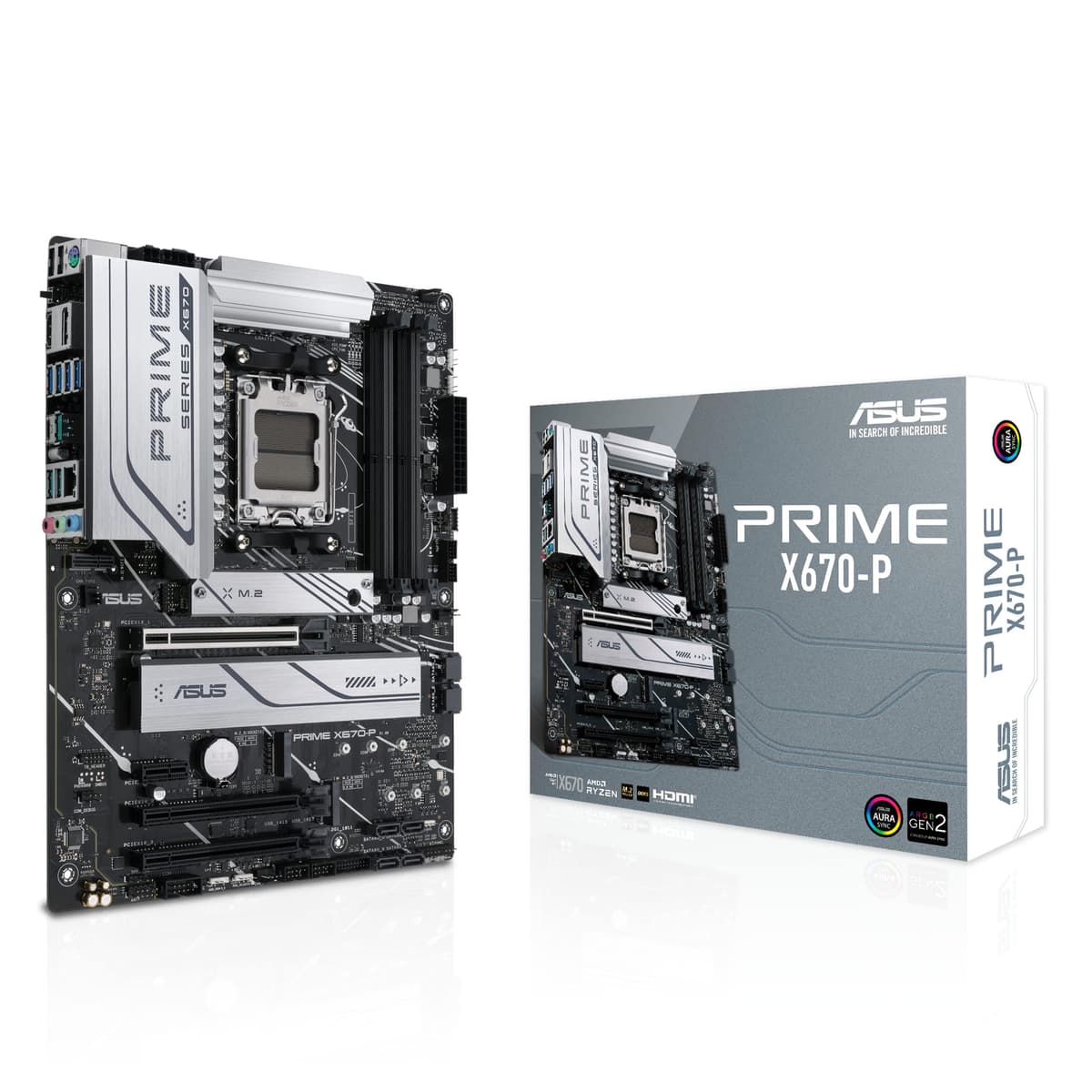 Placa madre ASUS Prime X670-P Gaming Socket AMD AM5 (Ryzen 7000, ATX, PCIe 5.0,3x M.2, Memoria DDR5, USB 3.2 Gen 2x2 Tipo-C, Iluminación RGB Aura Sync) 90MB1BU0-M0EAY0