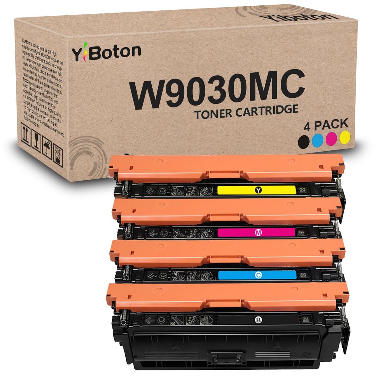 YiBoton W9030MC W9031MC W9032MC W9033MC Toner Cartridge Replacement 4-Pack YBT-W9030MC-BCMY