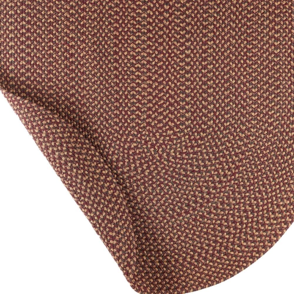 Super Area Rugs Sanibel Alfombra Trenzada Interior/Exterior - Hecha en USA - Garnet Tweed - 6' x 9' Oval RHO-SN46R072X108