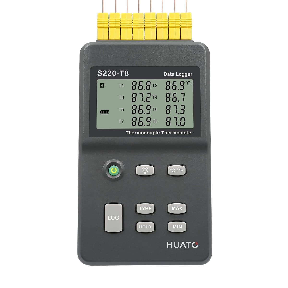 HUATO S220-T8 Data Logger de 8 Canales para Termopar S220-T8-1KTC