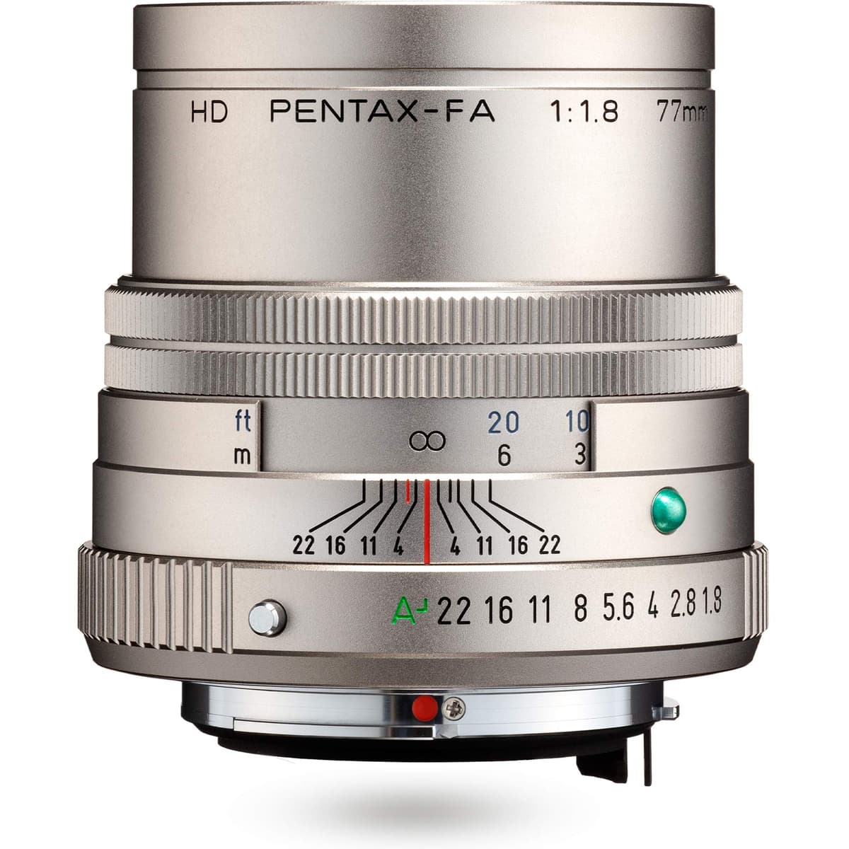 Pentax HD 77mm F1.8 Limited lente telefoto medio, plateado 27890