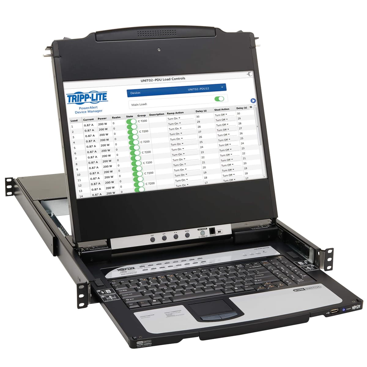 Tripp Lite NetDirector KVM DisplayPort 8 puertos con LCD 17" y acceso remoto IP (B030-DP08-17DIP)