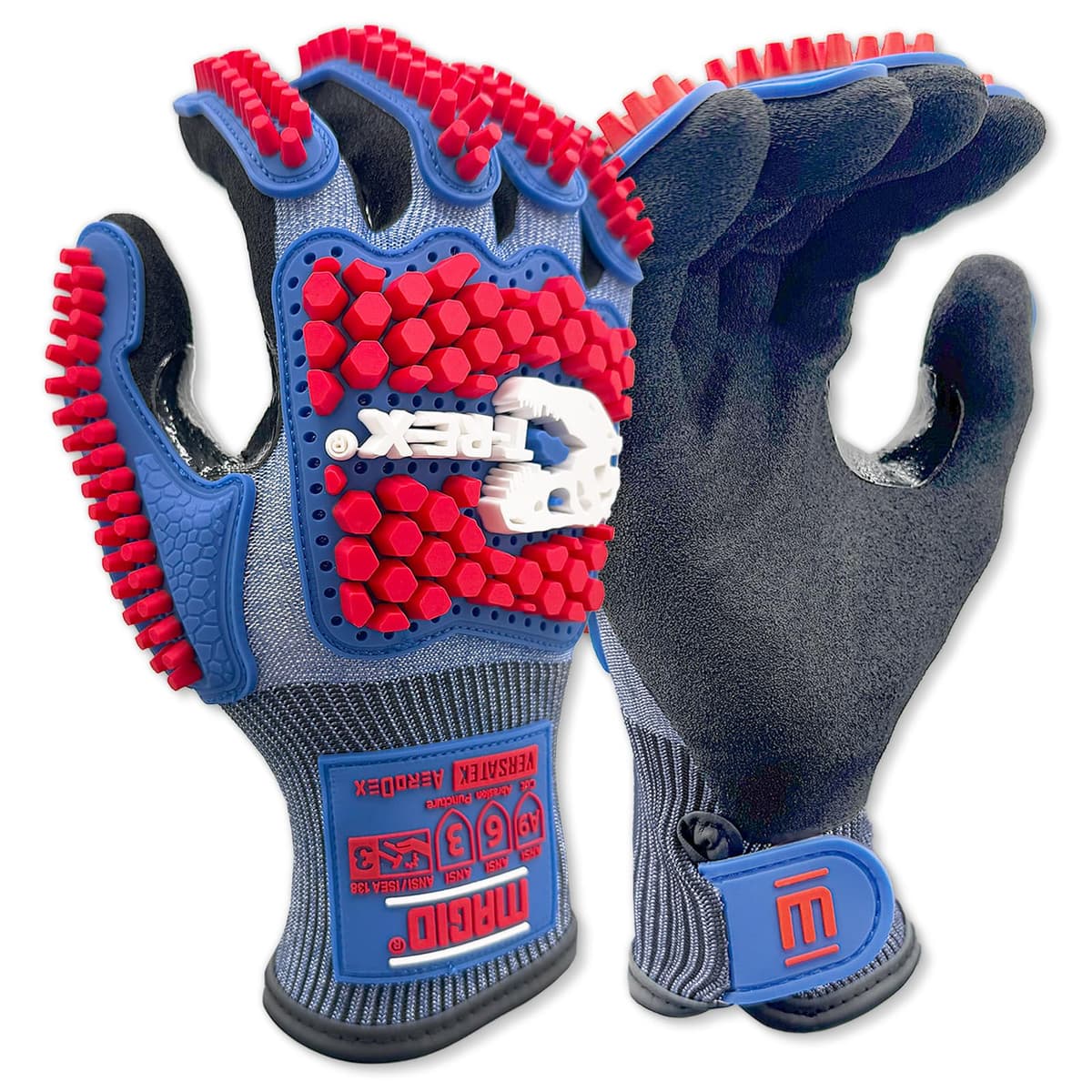 MAGID T-REX TRX983 guantes impacto AeroDex, VersaTek Grip, talla 8/Medium (36 pares) TRX983M-M-36-1-M