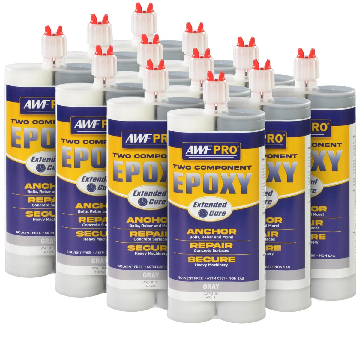 AWF PRO Epoxy Adhesive Extended Cure 20.2 oz, Pack of 12 AWF 8100-CS