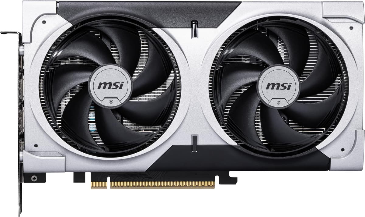 MSI GeForce RTX 5060 Ti 8G Ventus 2X OC Plus Tarjeta Gráfica - GPU RTX 5060 Ti, 8GB GDDR7 (28Gbps/128 bits), PCIe 5.0 - Diseño Térmico de Doble Ventilador (2 x Ventilador STORMFORCE) - HDMI 2.1b, DisplayPort 2.1b V536-001R