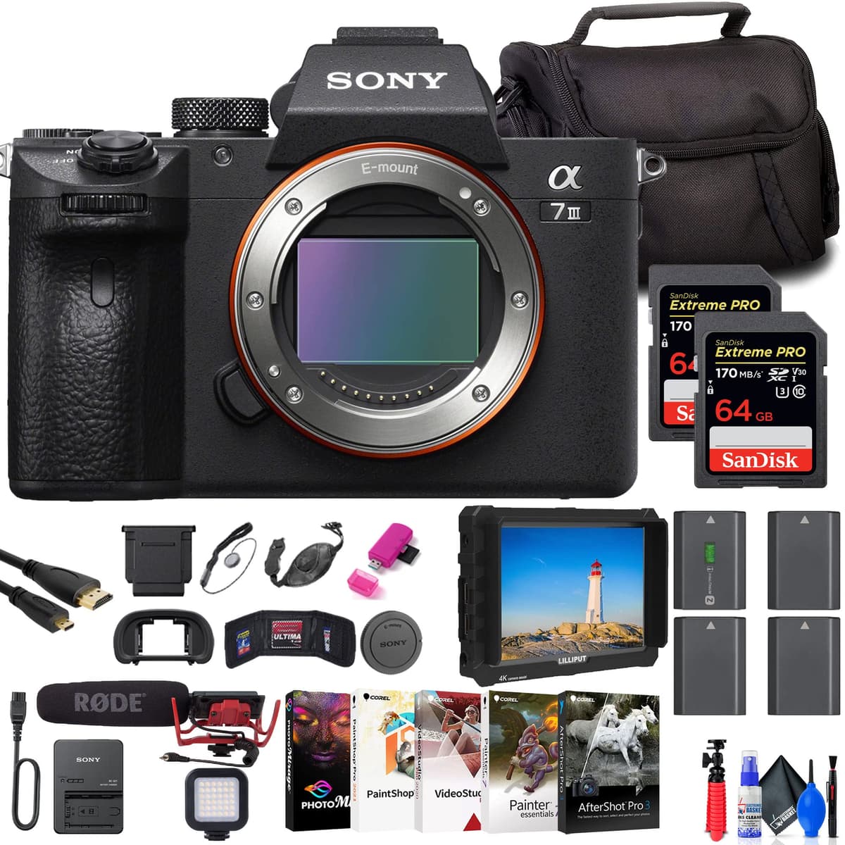 Sony a7 III Mirrorless Camera (ILCE7M3/B) + Monitor 4K y Kit Completo (Renewed) ILCE7M3/B_EDIRE_4