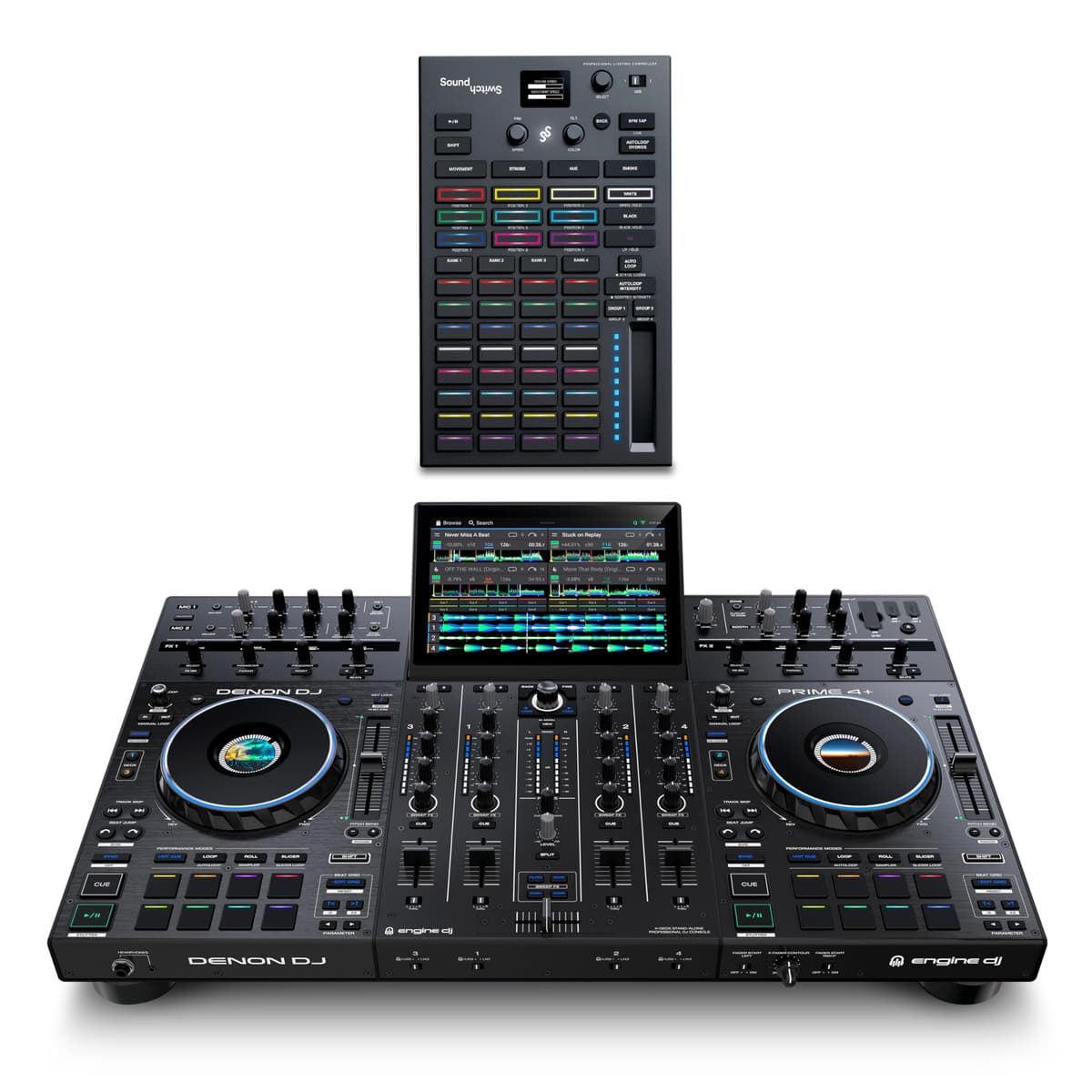 Denon DJ PRIME 4+ - Controlador DJ y controlador DMX