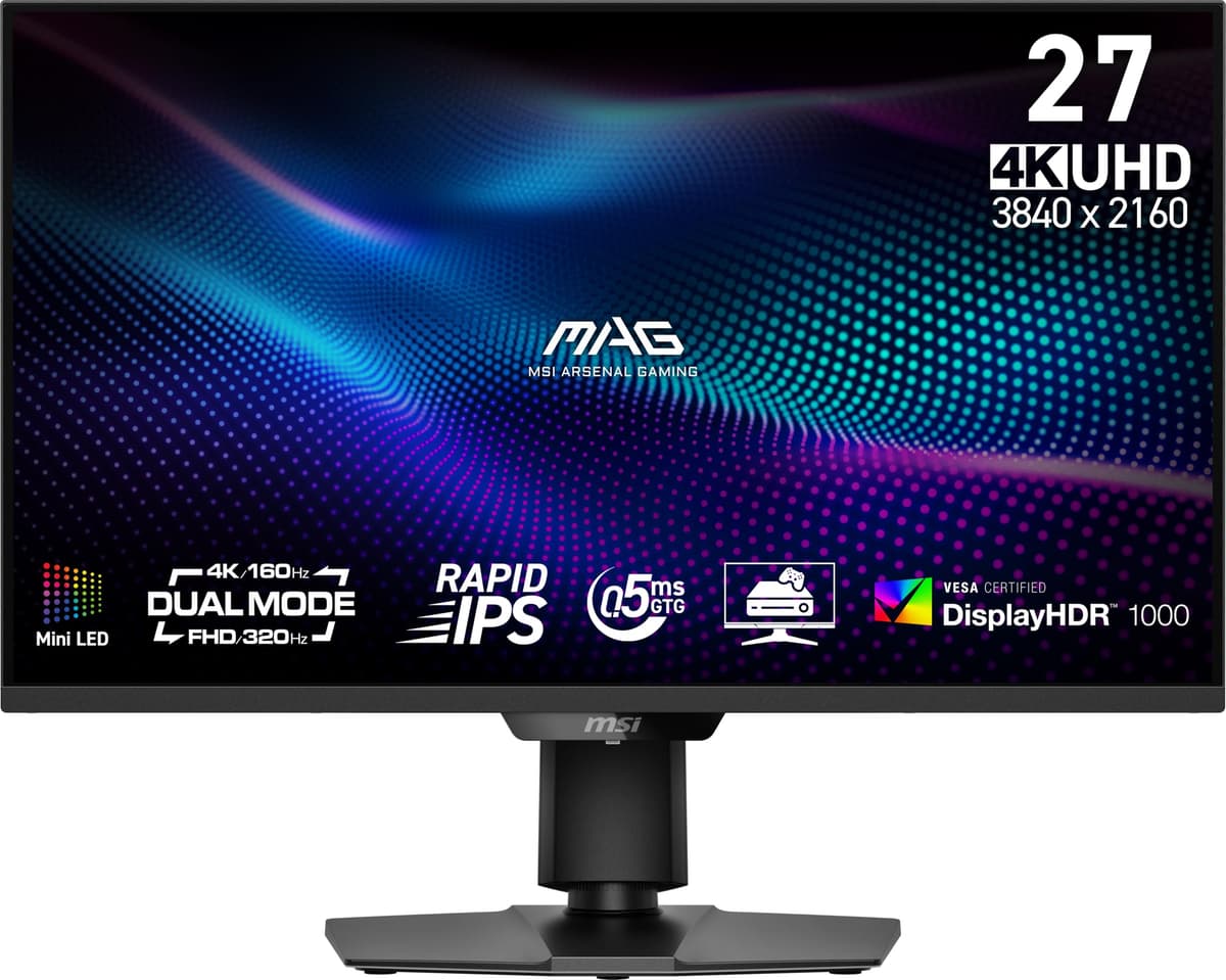 msi MAG 274UPDF E16M 27" UHD Gaming Monitor 3840x2160, 160Hz, Mini-LED, VESA DisplayHDR 1000