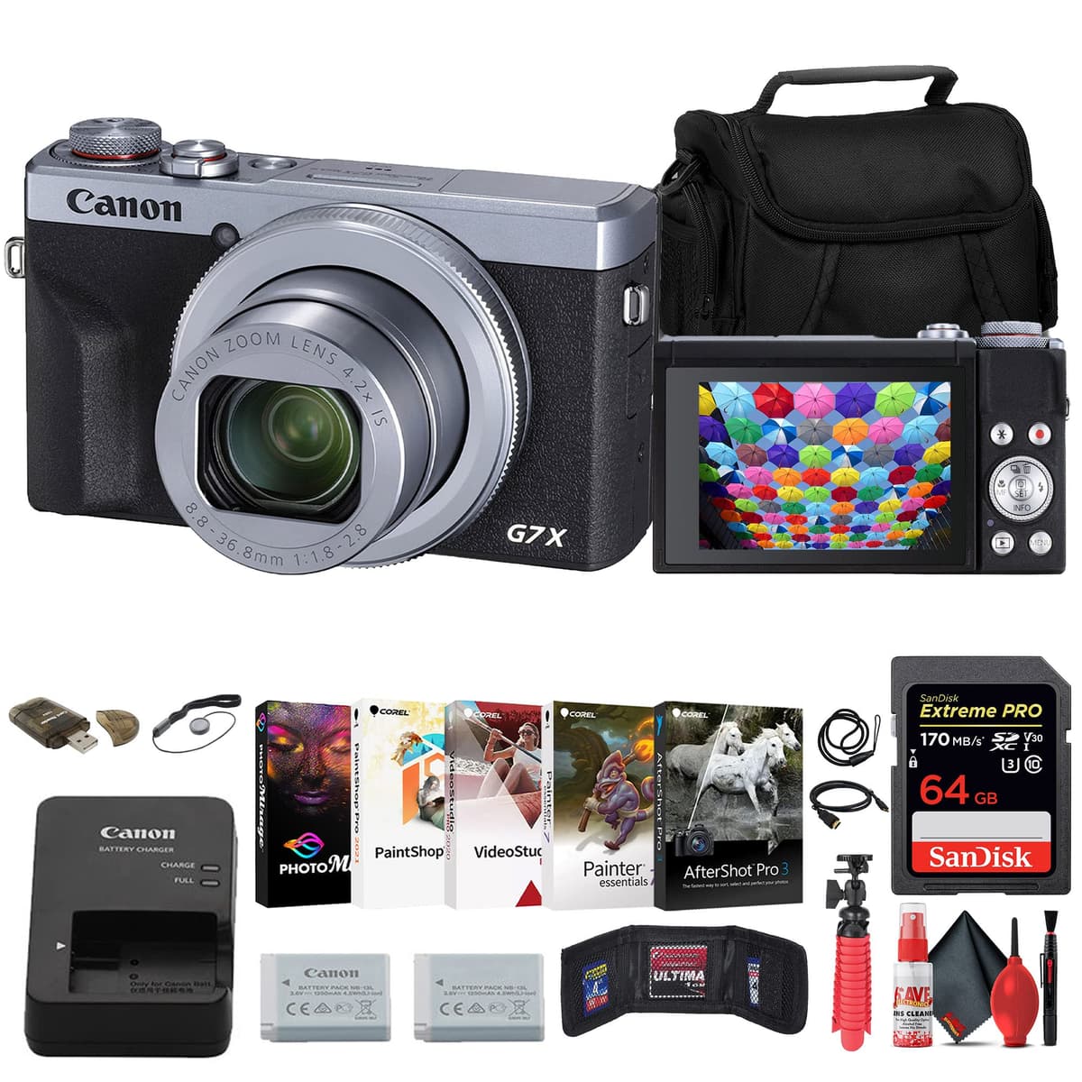 Canon PowerShot G7 X Mark III compacta 20.1MP 1 pulgada DIGIC 8 + accesorios (reacondicionado) 3638C001_EDI_2-RE