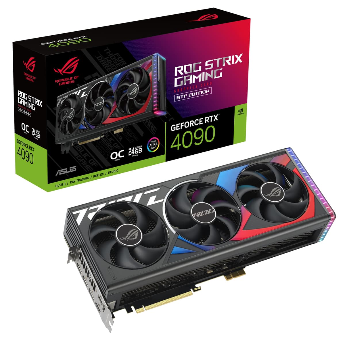 ASUS ROG Strix GeForce RTX 4090 BTF OC Edition - 24GB GDDR6X (Exclusiva BTF) ROG-STRIX-RTX4090-O24G-BT