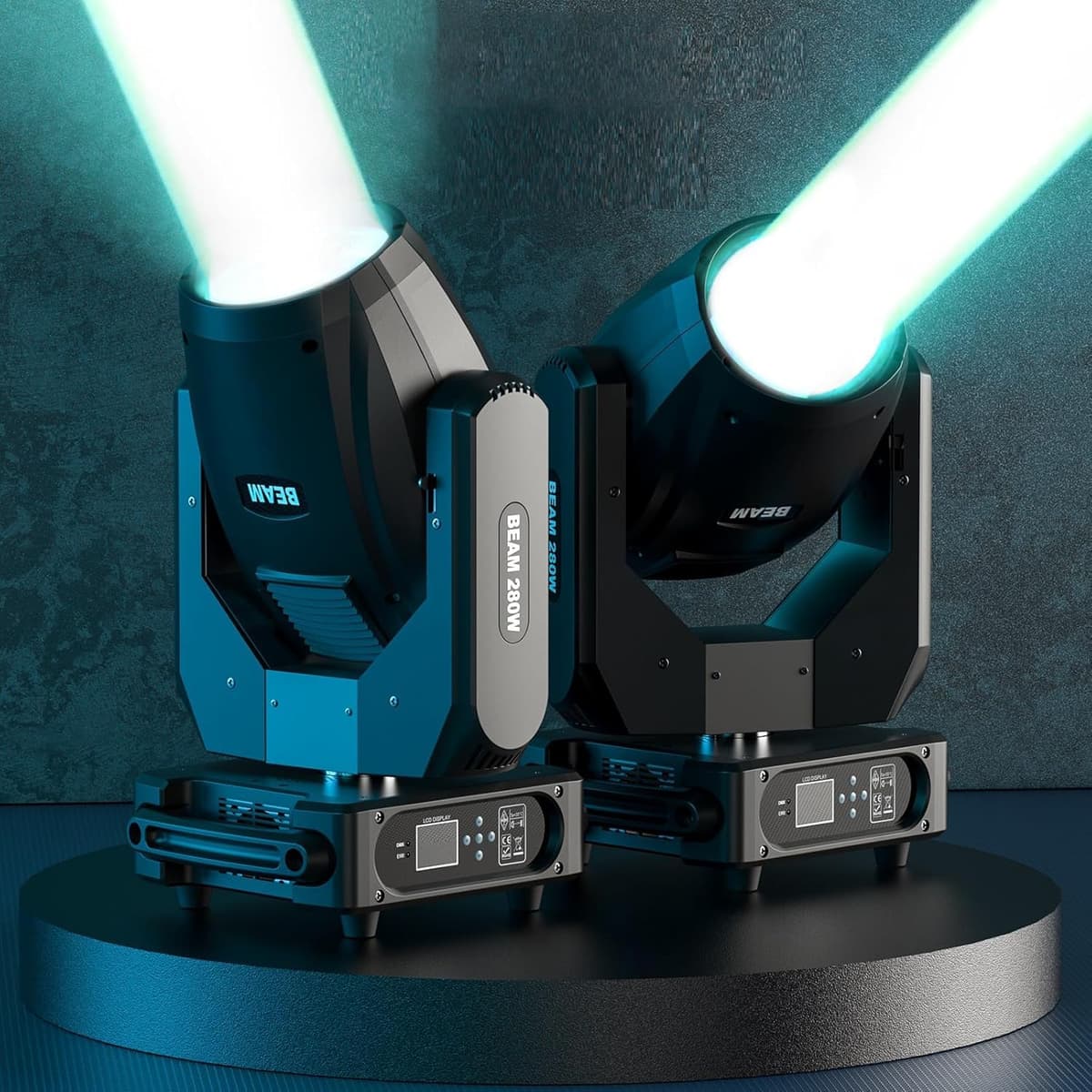 Moving Head 280W 10R WZYBUTA Beam DJ Lights 17 Gobos 15 Colores DMX512 Prism Rainbow (2 Pack) ZQ02229