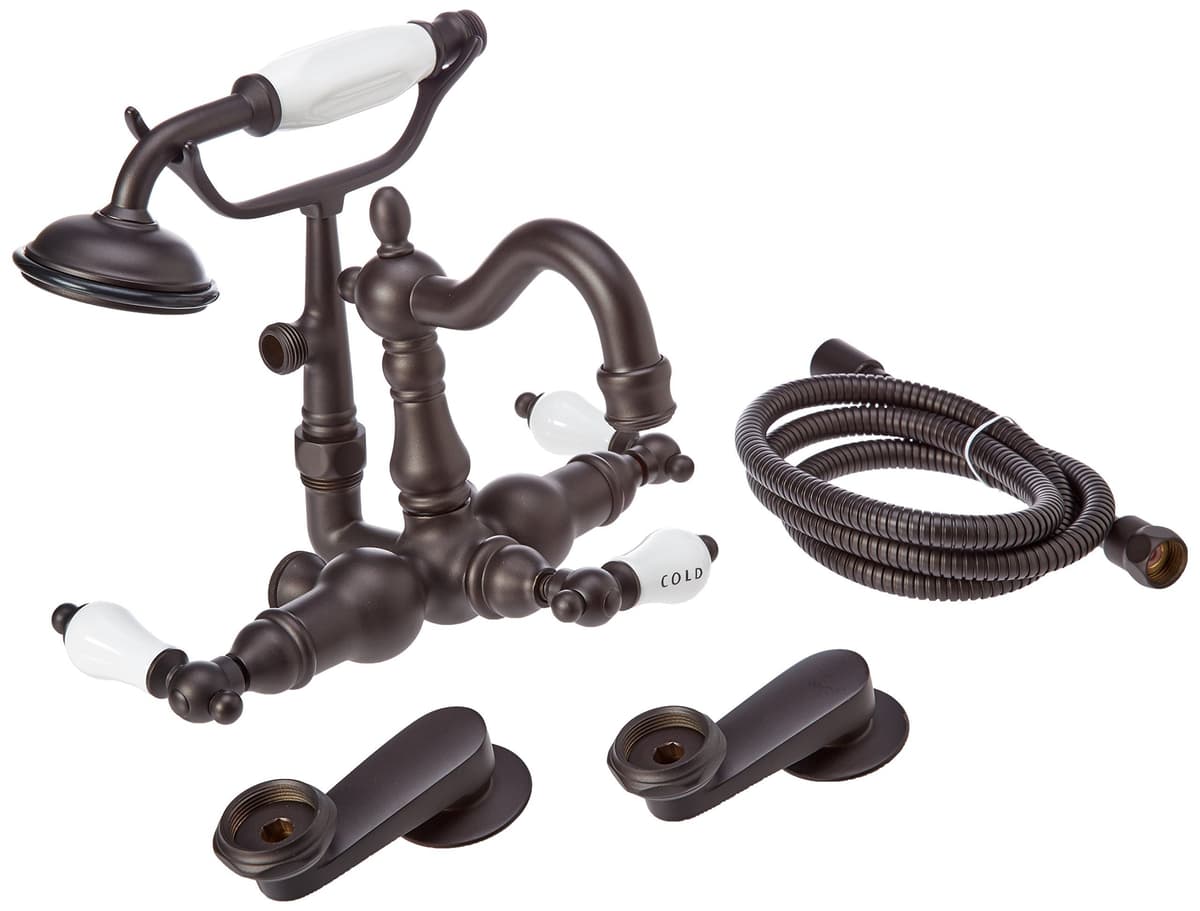 Llave para tina con duchador manual Elements of Design DT13015CL, acabado bronce aceitado
