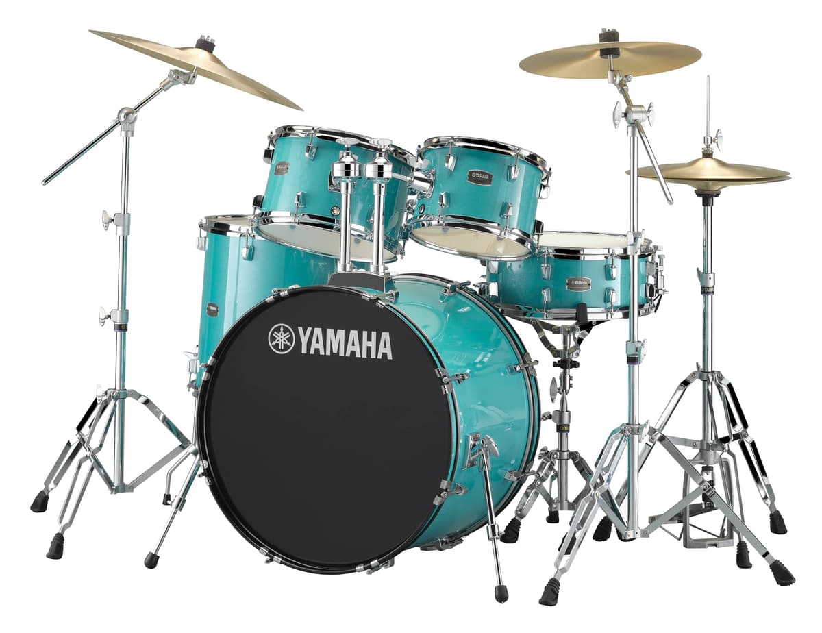Yamaha Rydeen Set de Batería 5 piezas con bombo 20" y caja de madera, Turquoise Glitter RDP0F5TQC