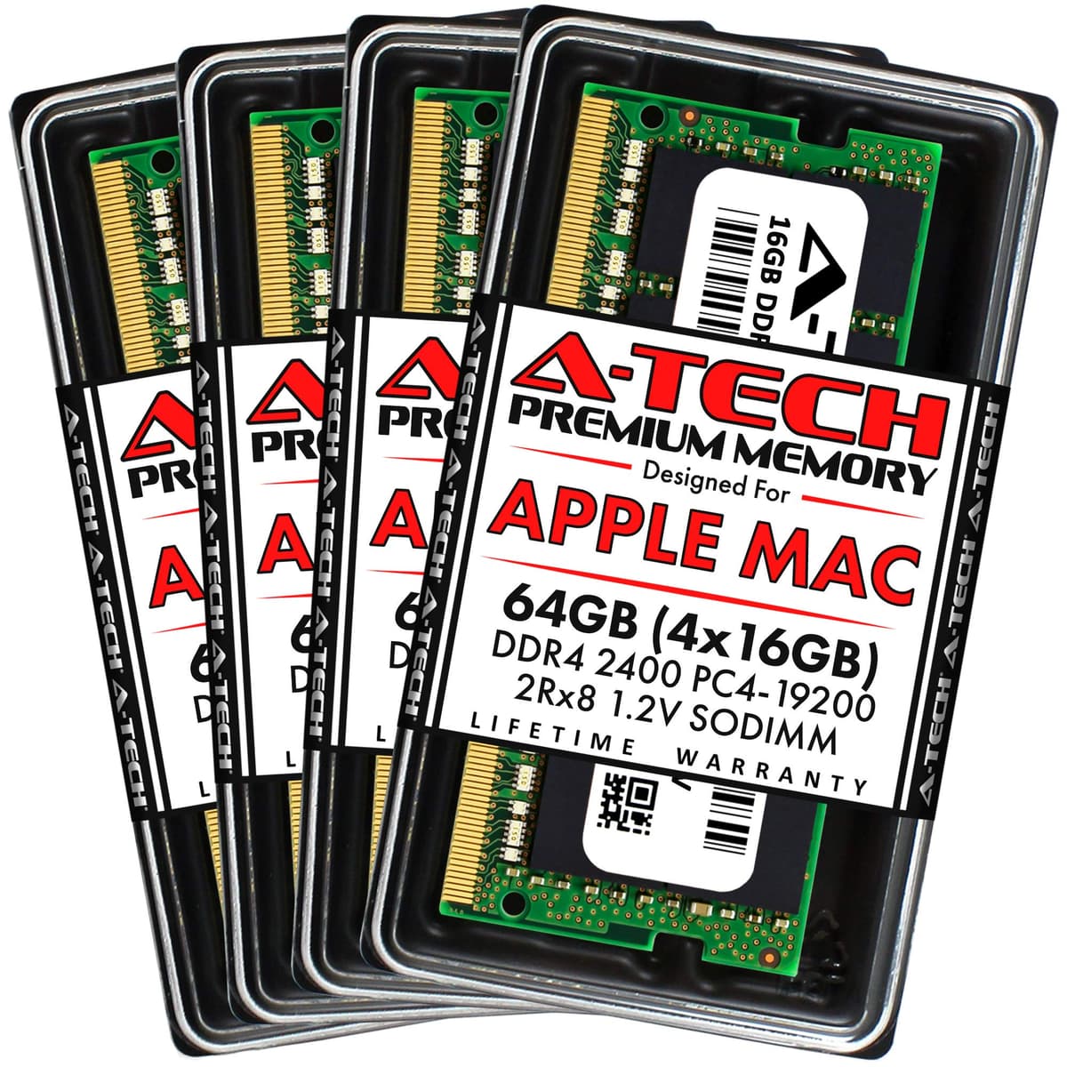 A-Tech Components 64GB (4x16GB) RAM para Apple iMac 2017 27 pulgadas Retina 5K | DDR4 2400MHz SODIMM PC4-19200 2Rx8 1.2V 260 pines SO-DIMM Kit de Actualización de Memoria ATMAC16G4D4S2400ND8N12V