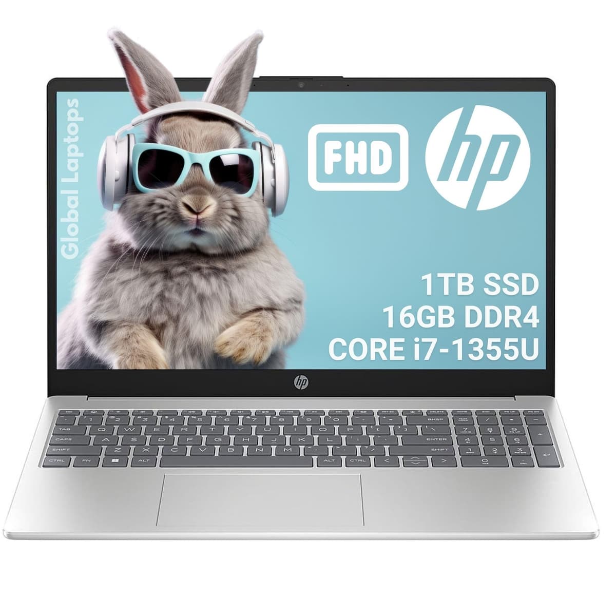 HP Laptop Windows de 15.6 pulgadas con pantalla Full HD IPS antirreflejo Micro-Edge, Intel Core i7-1355U, 16 GB RAM, 1 TB SSD, Windows 11 Home, Natural Silver, 15-fd0182wm 9C9A5UA#ABA