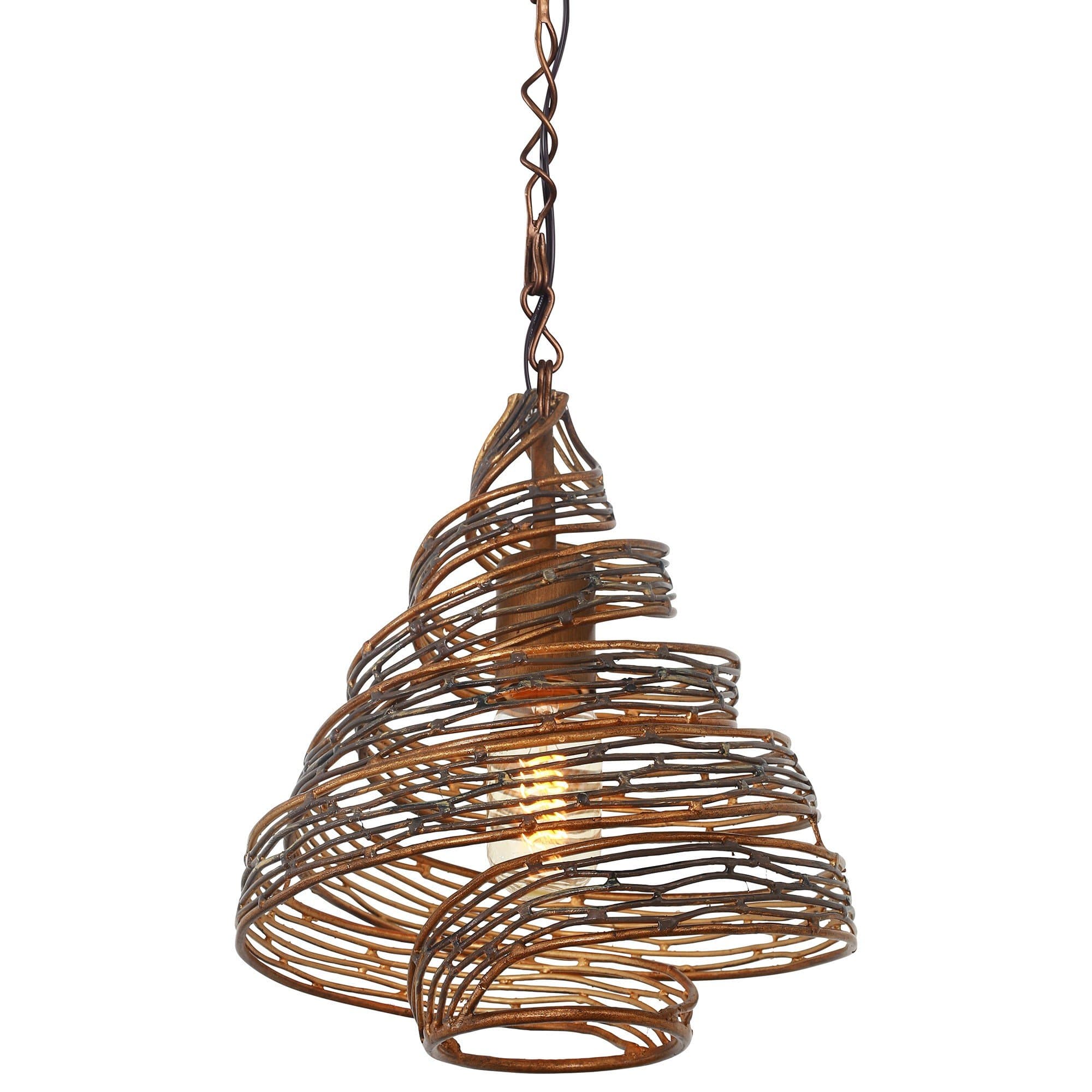 Varaluz Flow Twist Mini Pendant - Acabado en mineral martillado 240P01HO