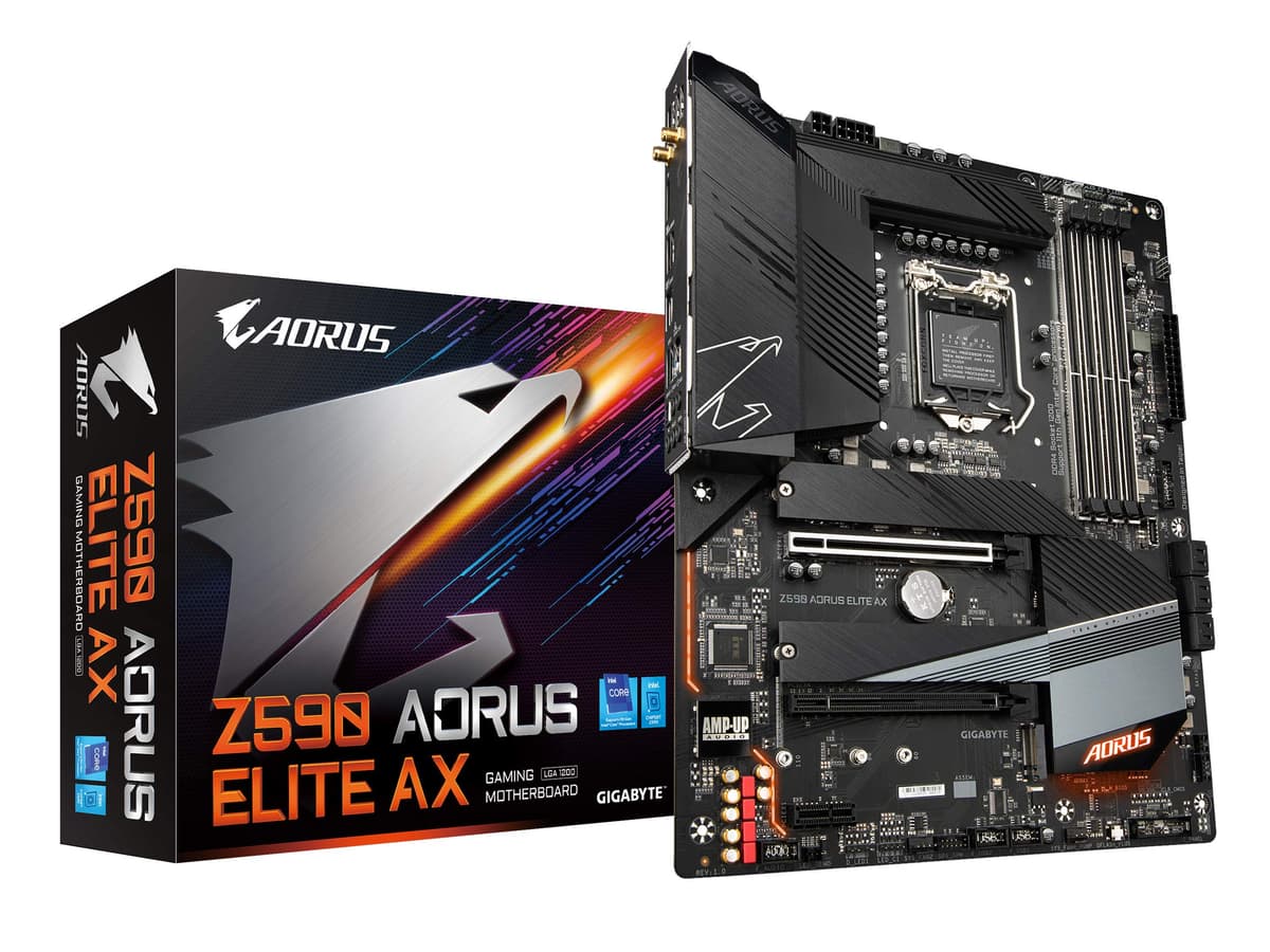 GIGABYTE Z590 AORUS Elite AX (LGA 1200/ Intel Z590 ATX/Triple M.2/ PCIe 4.0/ USB 3.2 Gen2x2 Tipo-C/Intel WiFi 6/ LAN 2.5 GbE/Placa Madre para Gaming)