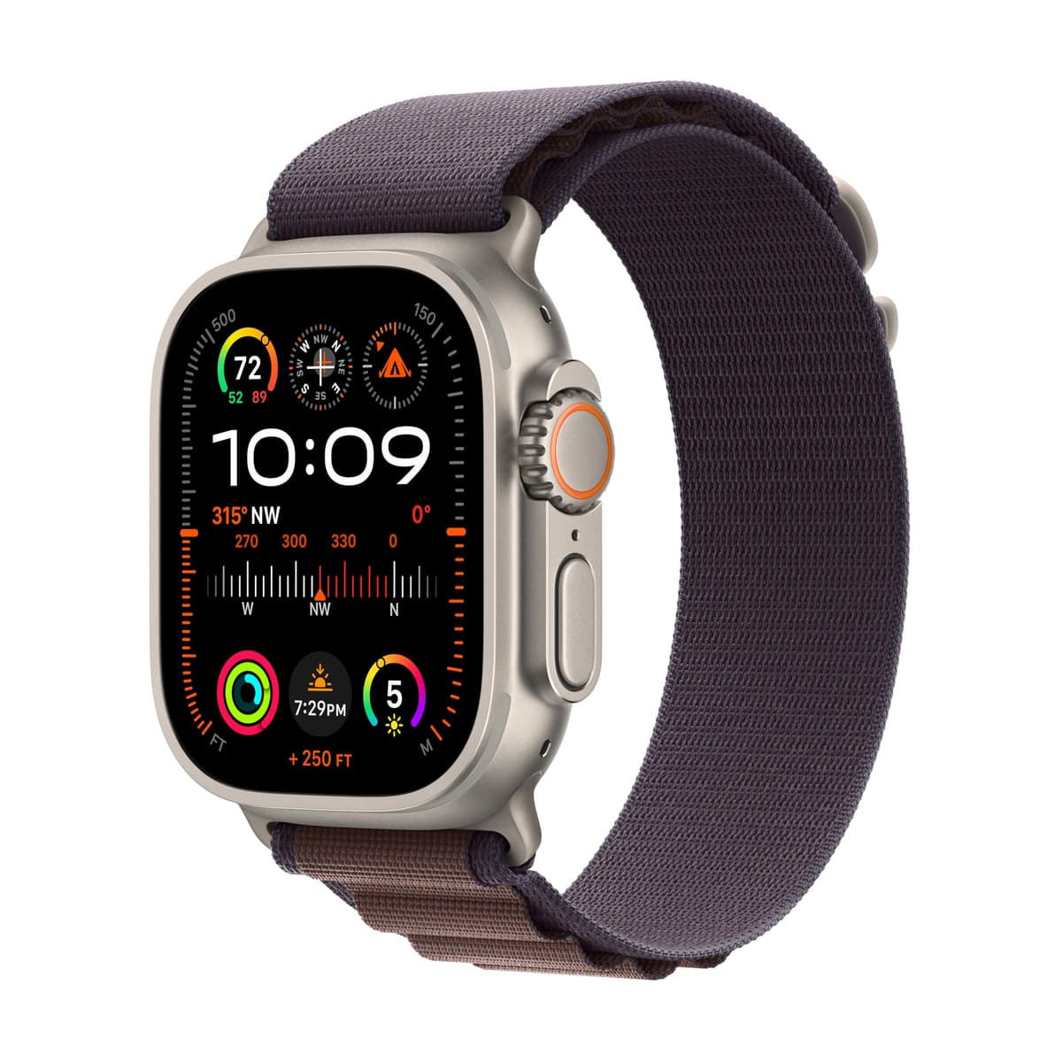 Apple Watch Ultra 2 [GPS + Cellular, 49 mm] Caja de titanio con Loop Alpino índigo, S/M (Reacondicionado) MREW3LL/A-cr