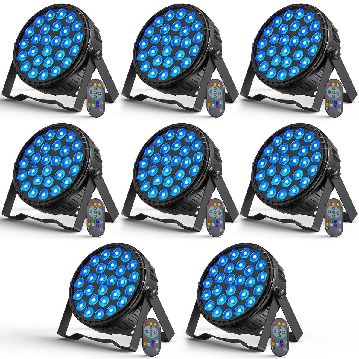 U`King LED Par Light RGBW 160W 4in1, Control Remoto/DMX, Activación por Sonido (Paquete de 8) ZQ01425X8US