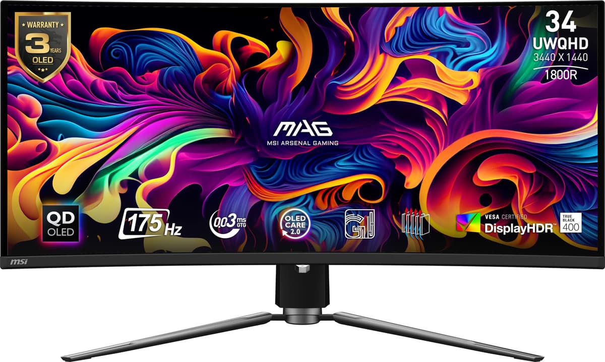 msi MAG341CQP QD-OLED 34 Curved OLED Gaming Monitor