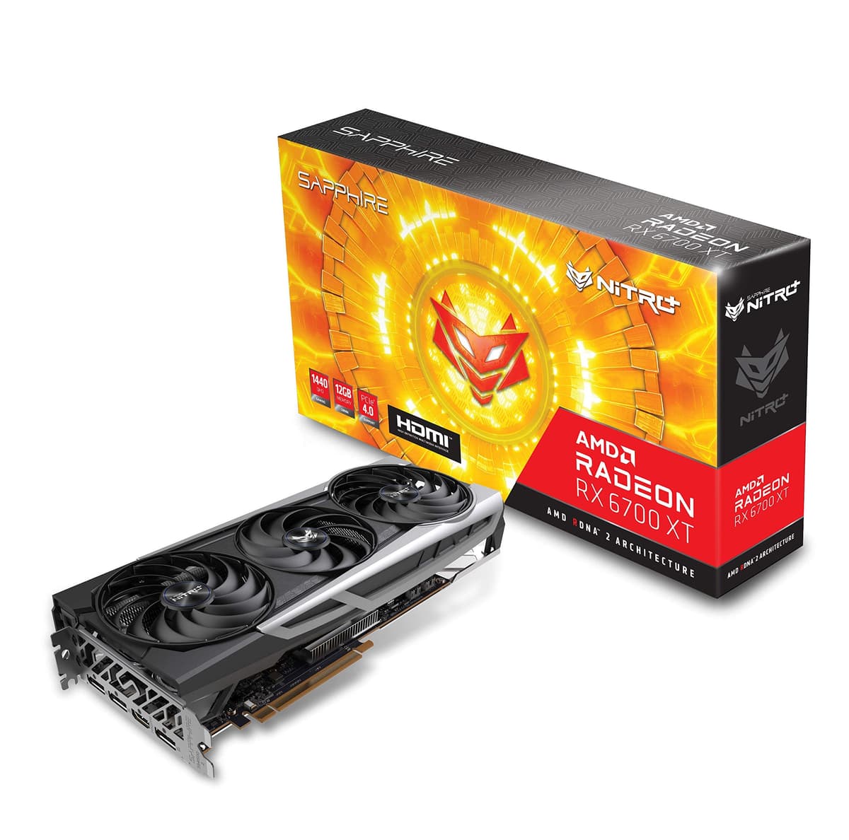 Sapphire Technology Nitro+ AMD Radeon RX 6700 XT tarjeta gráfica para juegos con 12GB GDDR6, AMD RDNA 2 (11306-01-20G) (reacondicionada) 11306-01-20G-cr