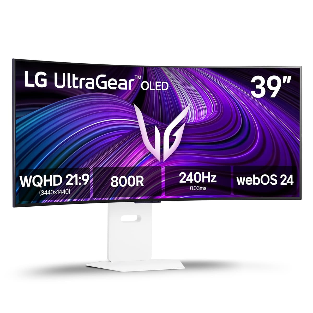 LG 39GX90SA-W 39" UltraGear OLED WQHD Curvo 240Hz, 0.03ms, G-Sync Compatible, webOS, USB-C, Blanco 39GX90SA-W.AUS