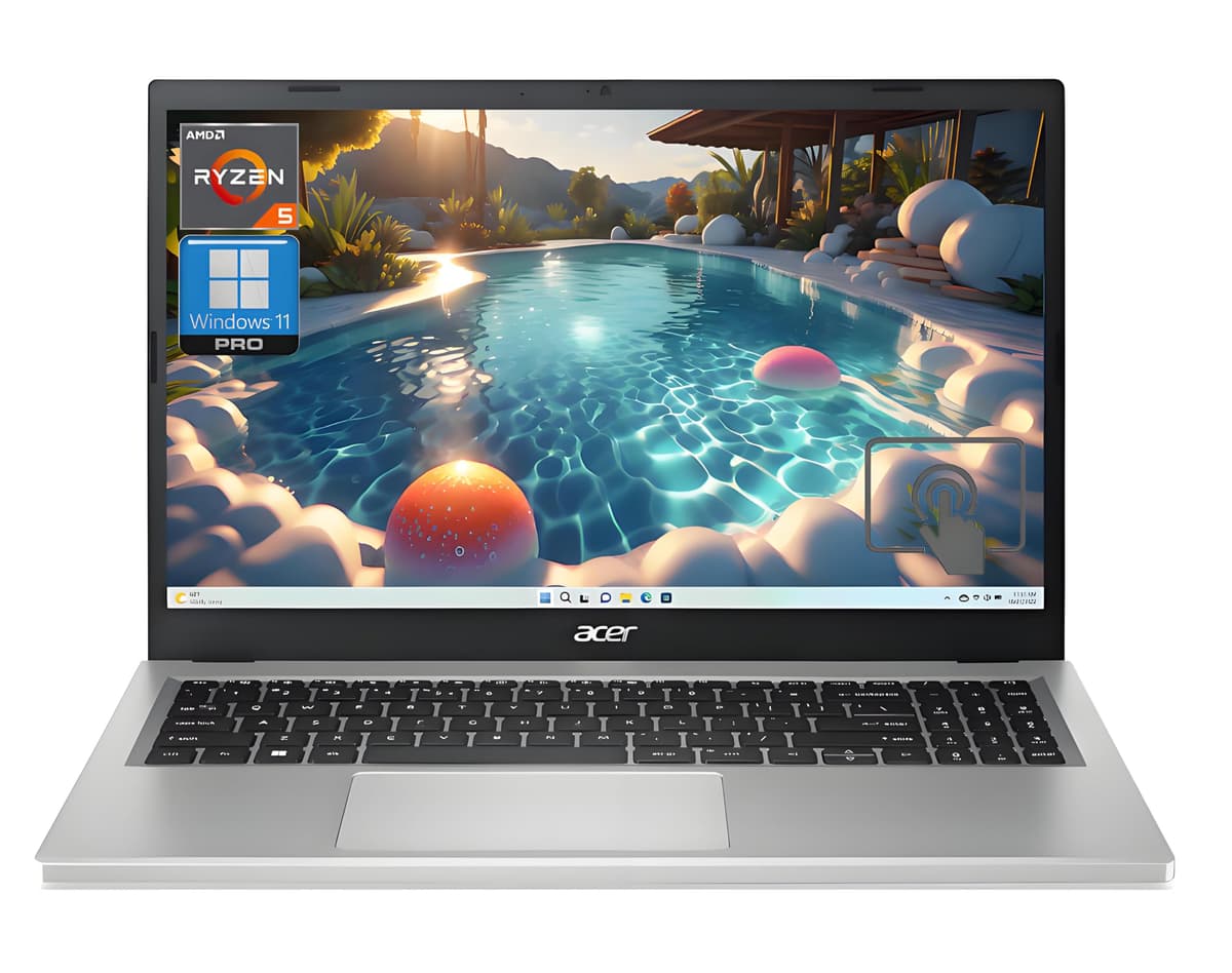 acer Aspire A315 Notebook empresarial táctil 15,6" Full HD IPS AMD Ryzen 5 (hasta 4,3 GHz), 16 GB RAM, SSD 2 TB, Wi-Fi, HDMI, Bluetooth, USB-C, Windows 11 Pro (reacondicionado) 7520U