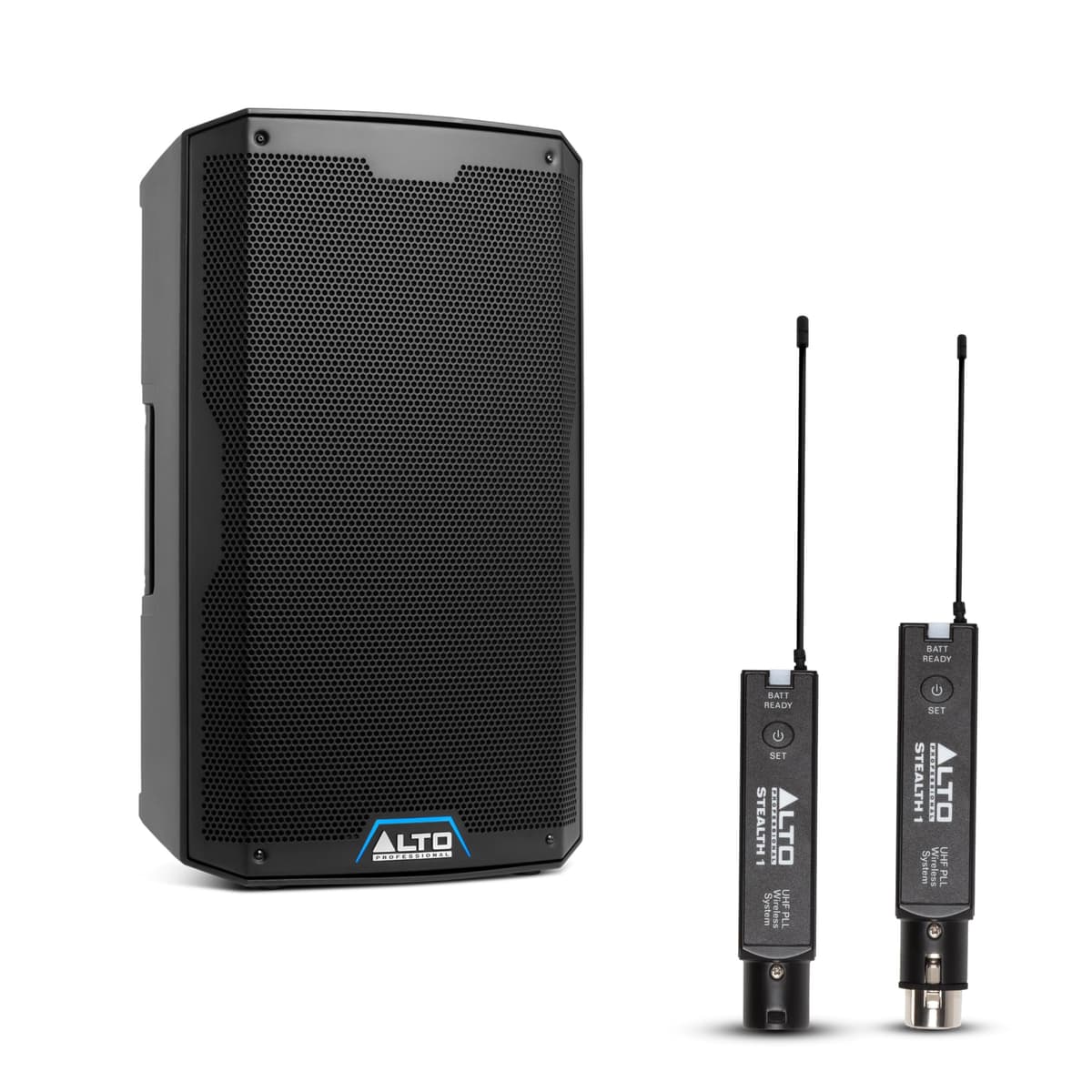 ALTO TS412 2500W 12" Powered PA Speaker Bundle con micrófono XLR inalámbrico