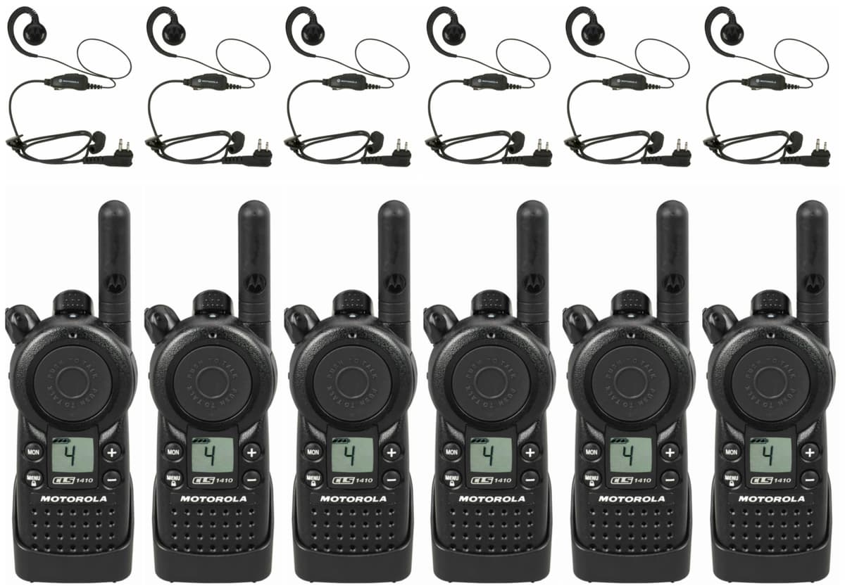 Paquete de 6 Radios Motorola CLS1410 con Auriculares, Negro SG_B00VGQGRWC_US