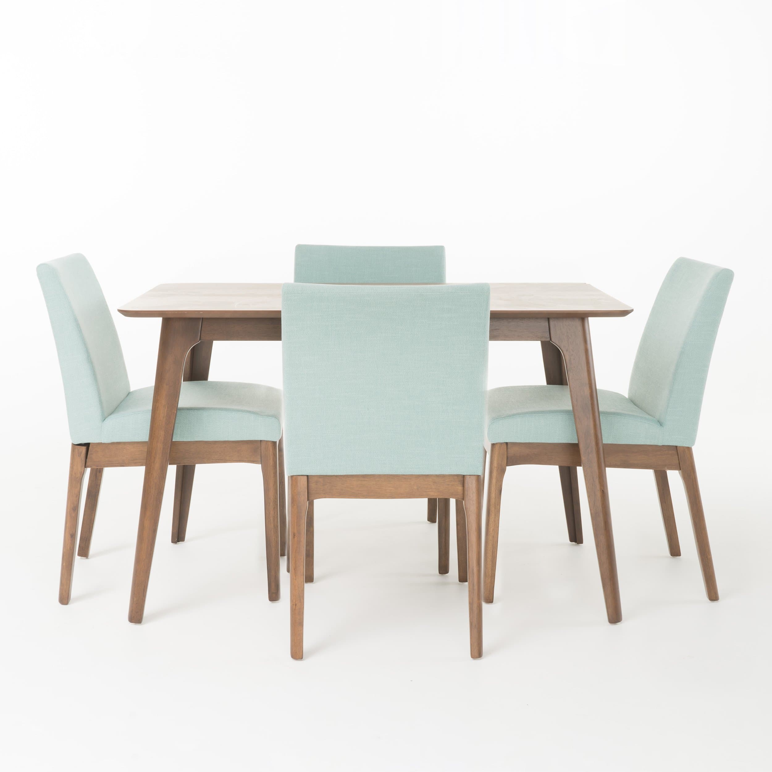 Christopher Knight Home Kwame juego de comedor rectangular 50", 5 piezas, nogal natural / menta 299355